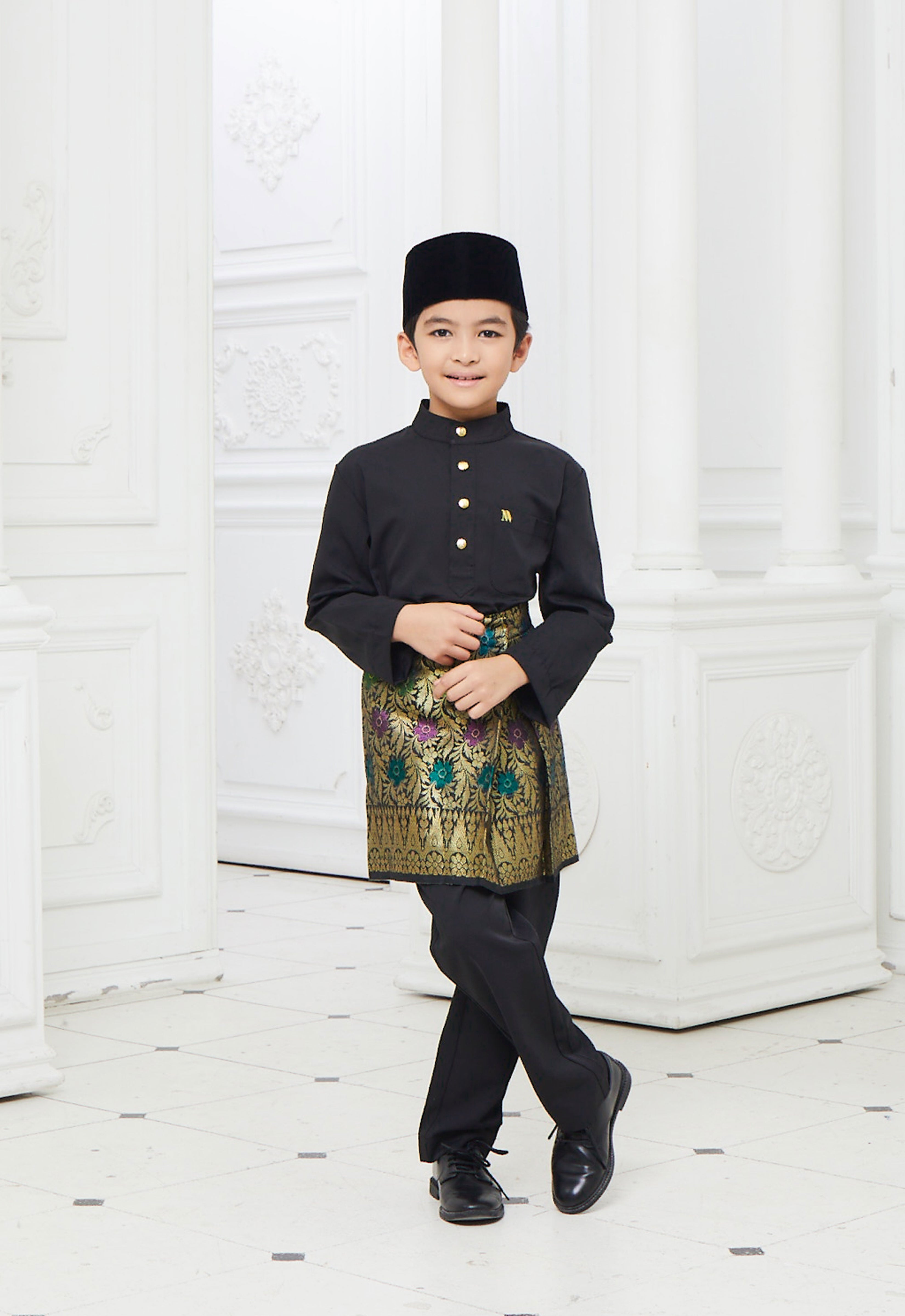 BAJU MELAYU KIDS - BLACK