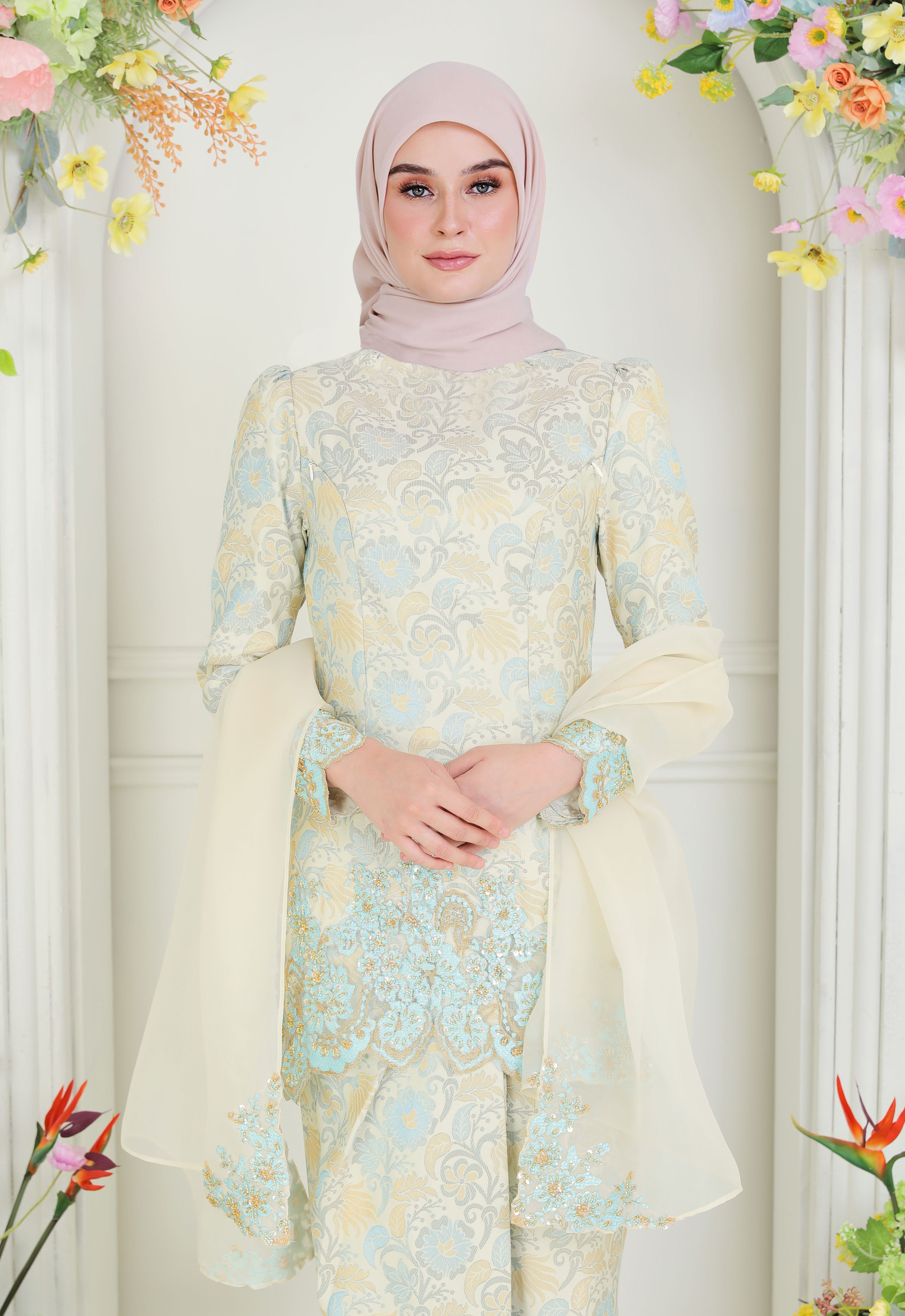 CHE AMINAH LUXE MINI KEBAYA - SOFT YELLOW