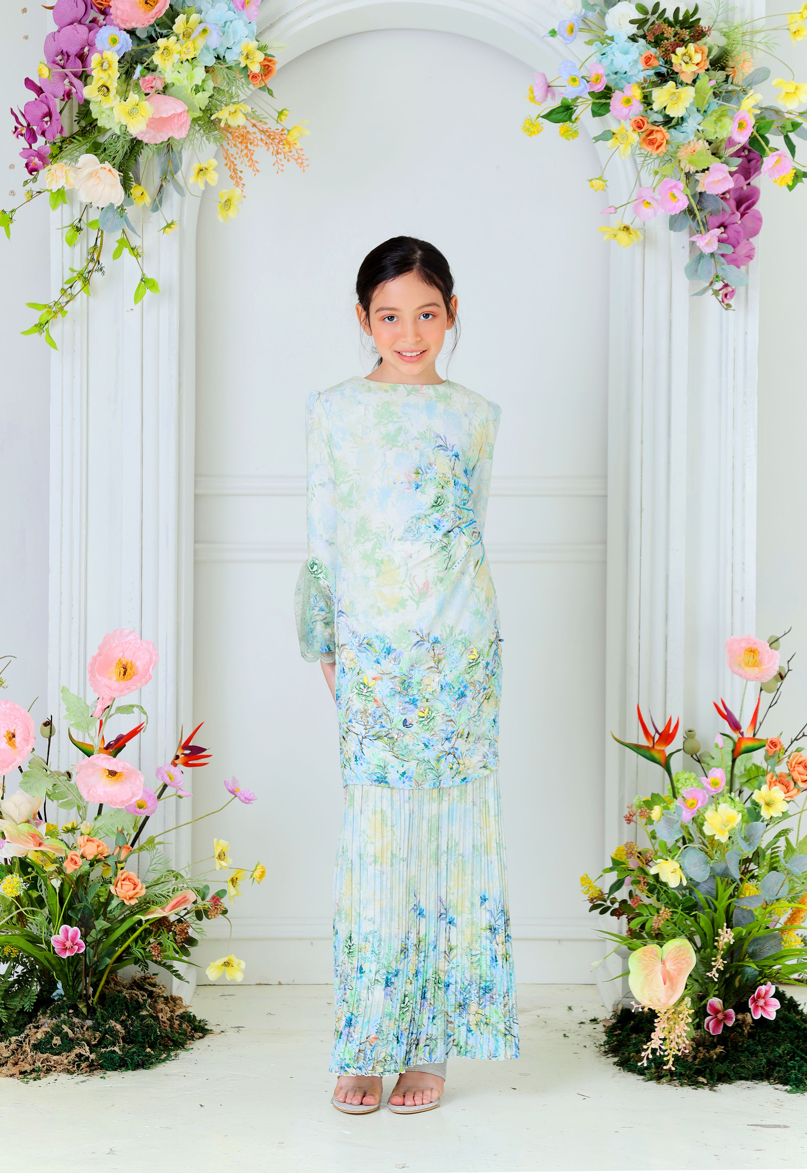 DEENARA KIDS KURUNG - SAGE GREEN