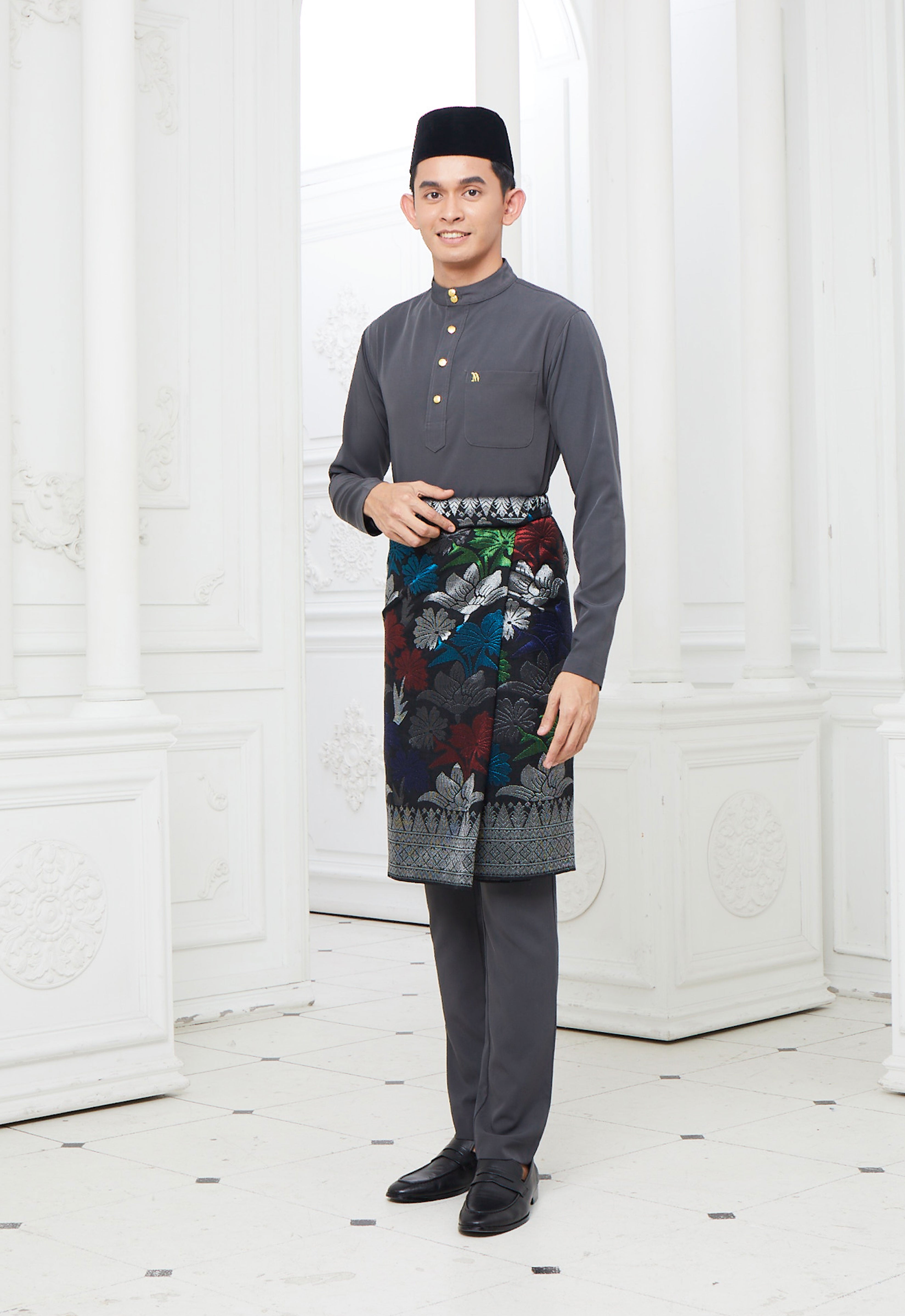MINAZ MEN BAJU MELAYU - DARK GREY