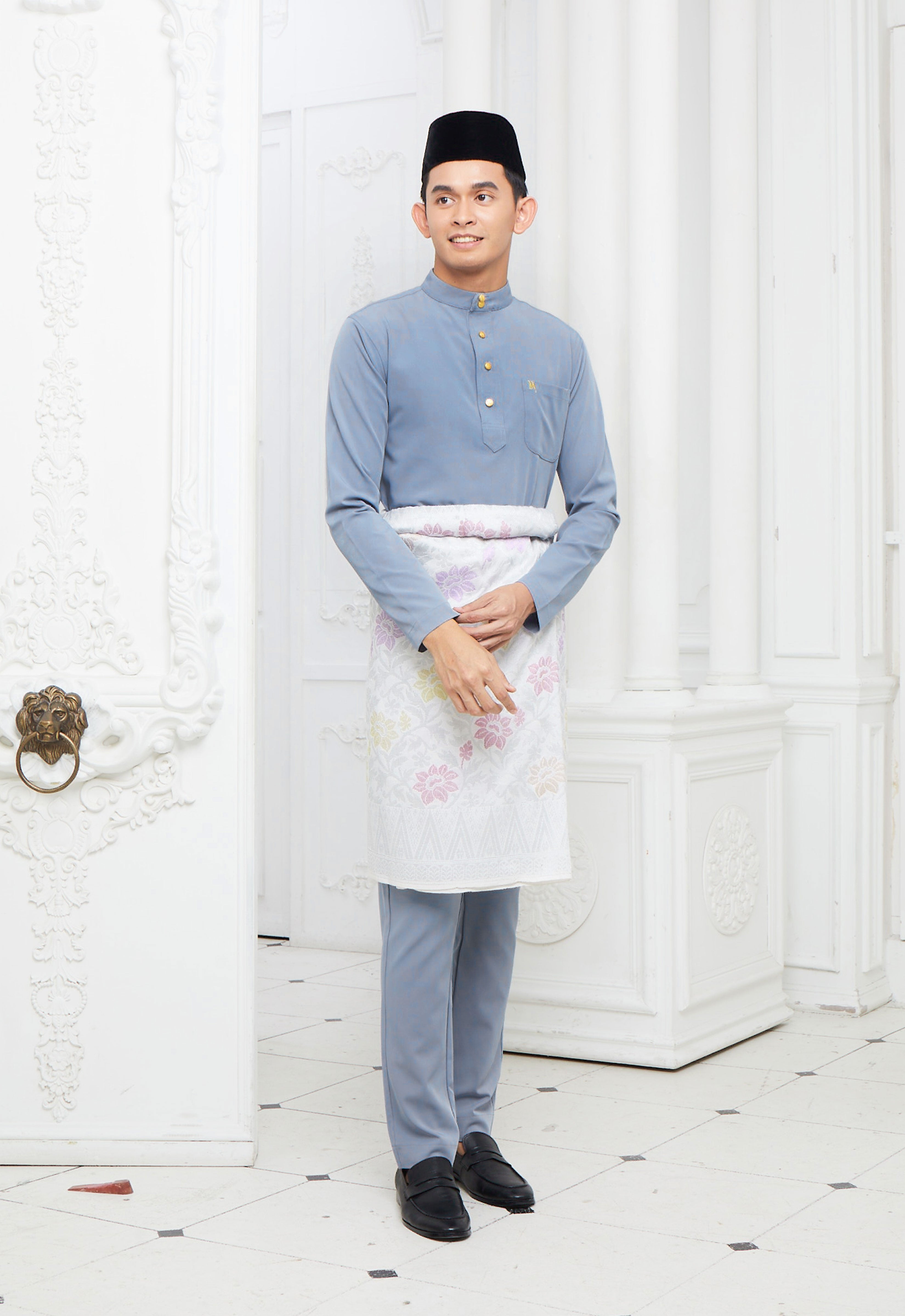 MINAZ MEN BAJU MELAYU - DUSTY BLUE