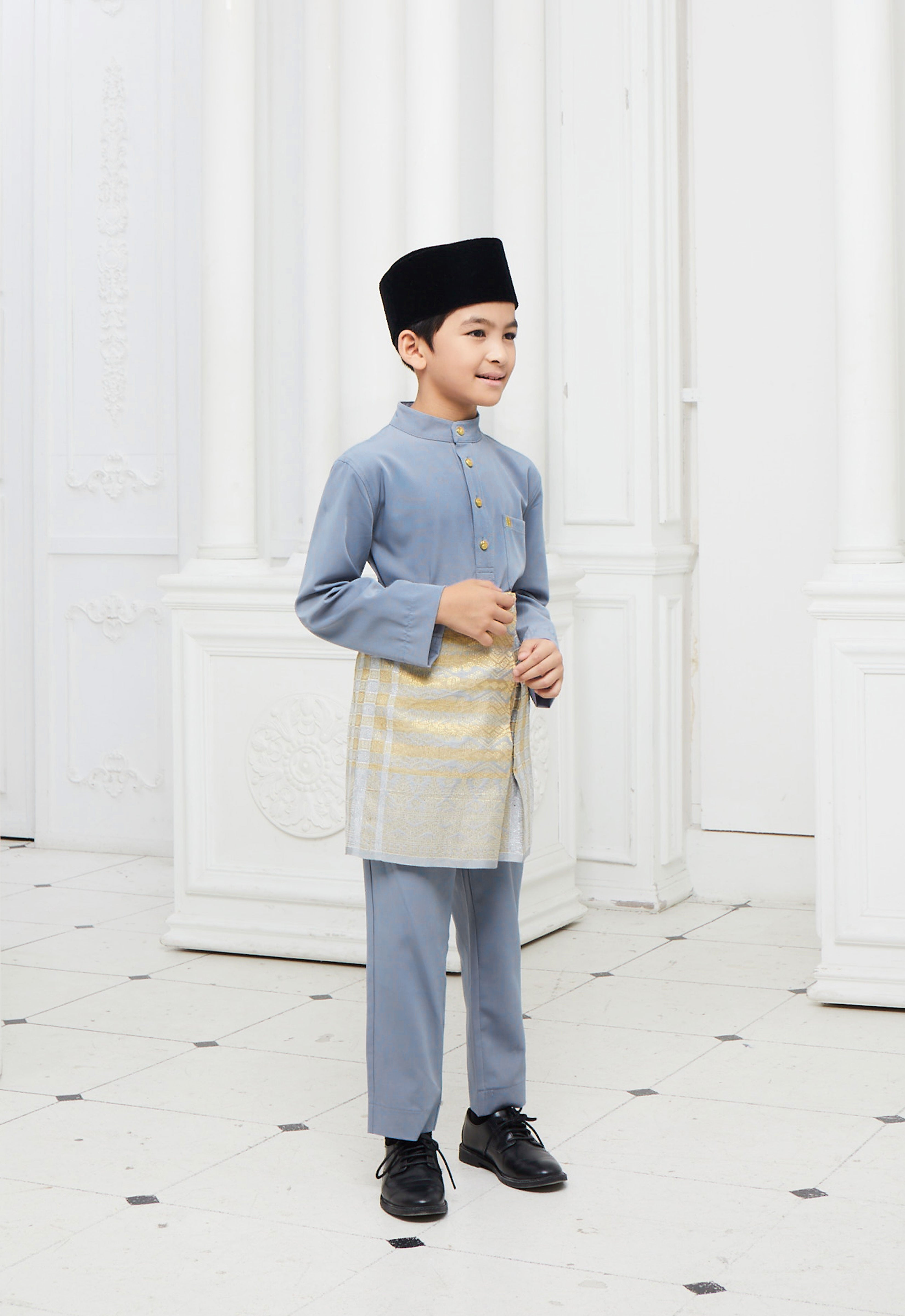 BAJU MELAYU KIDS - DUSTY BLUE