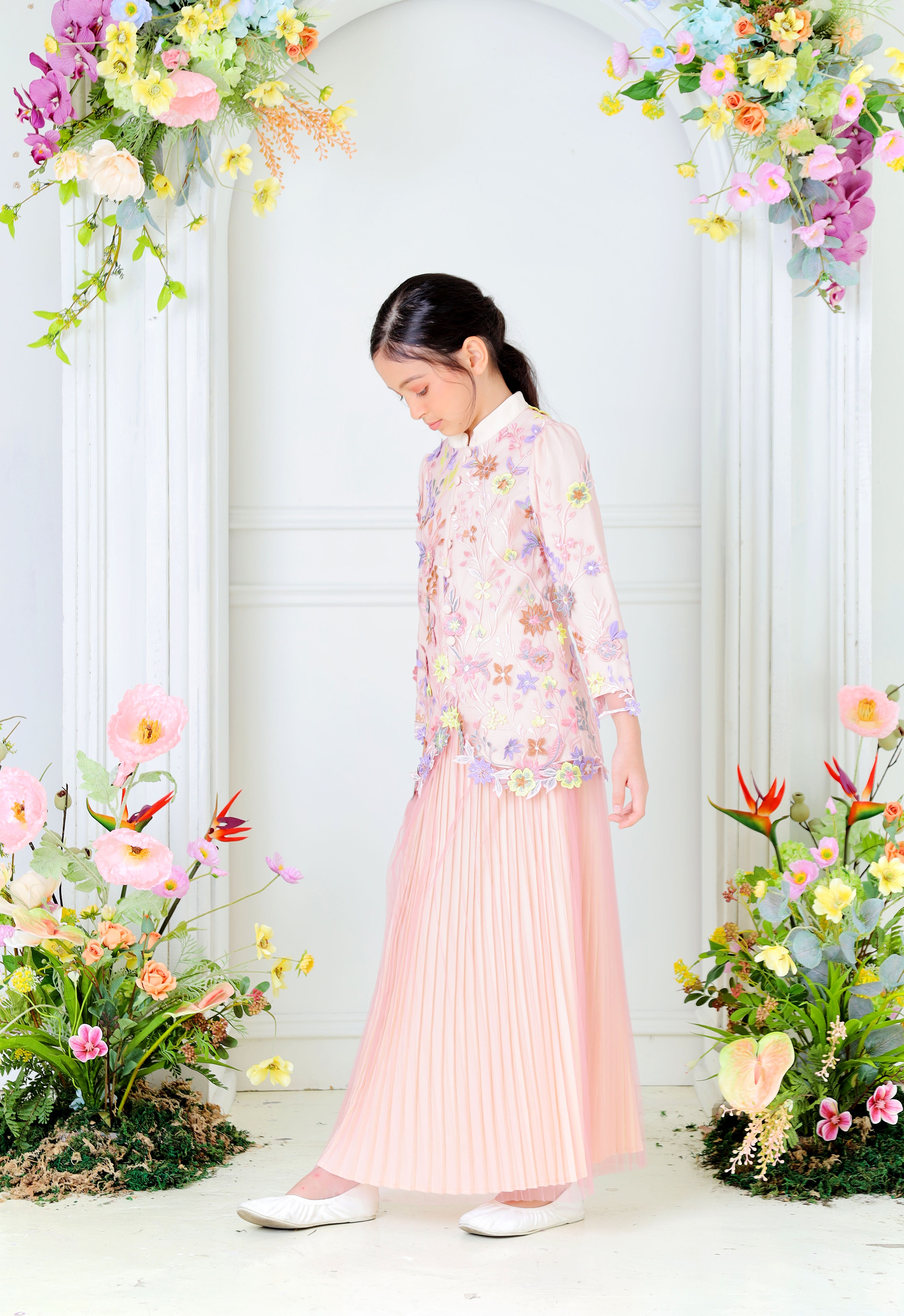 ELVINA LUXE KIDS MINI KURUNG - PINK