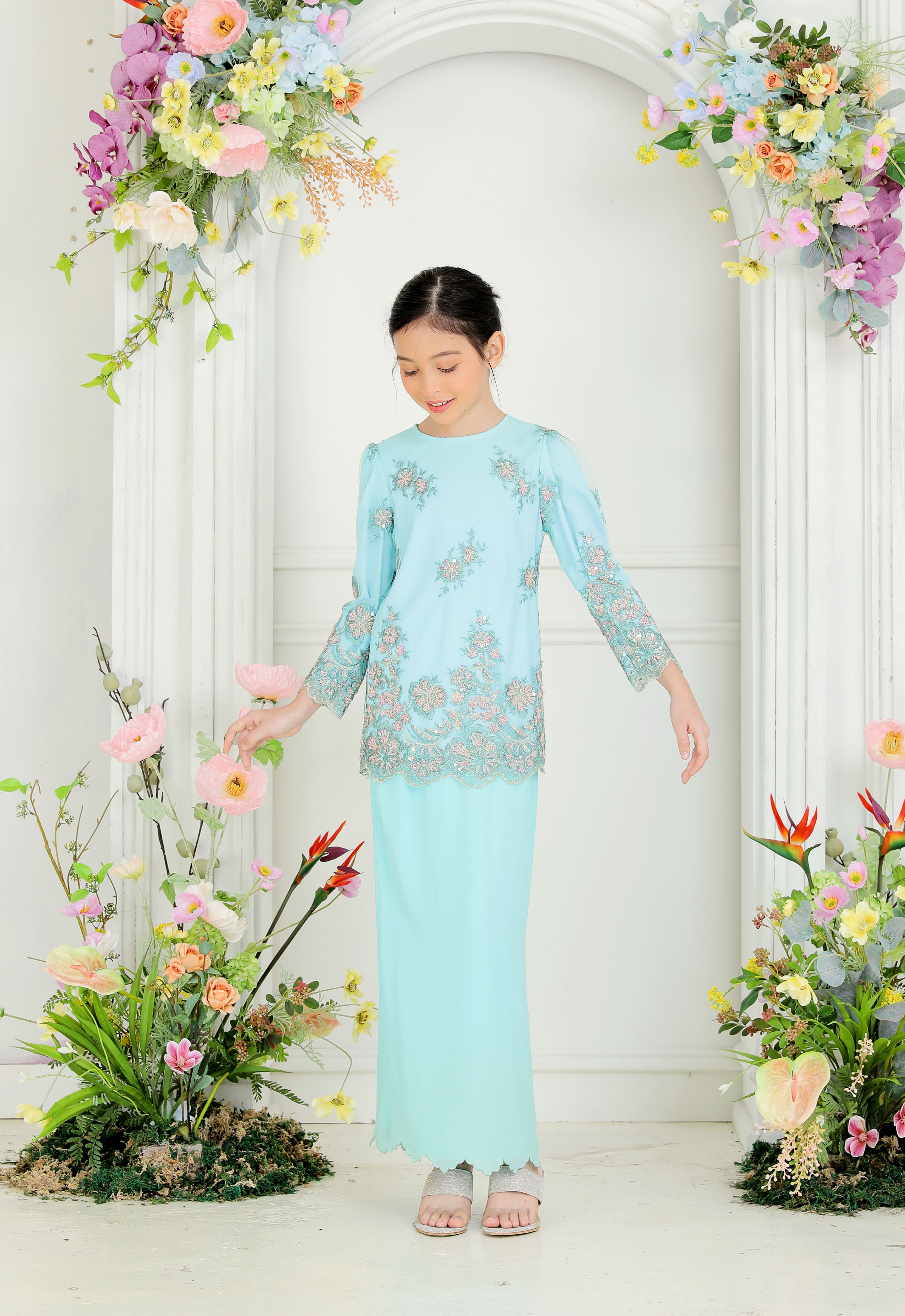ERYNA LUXE KIDS KURUNG - PASTEL TURQOUISE