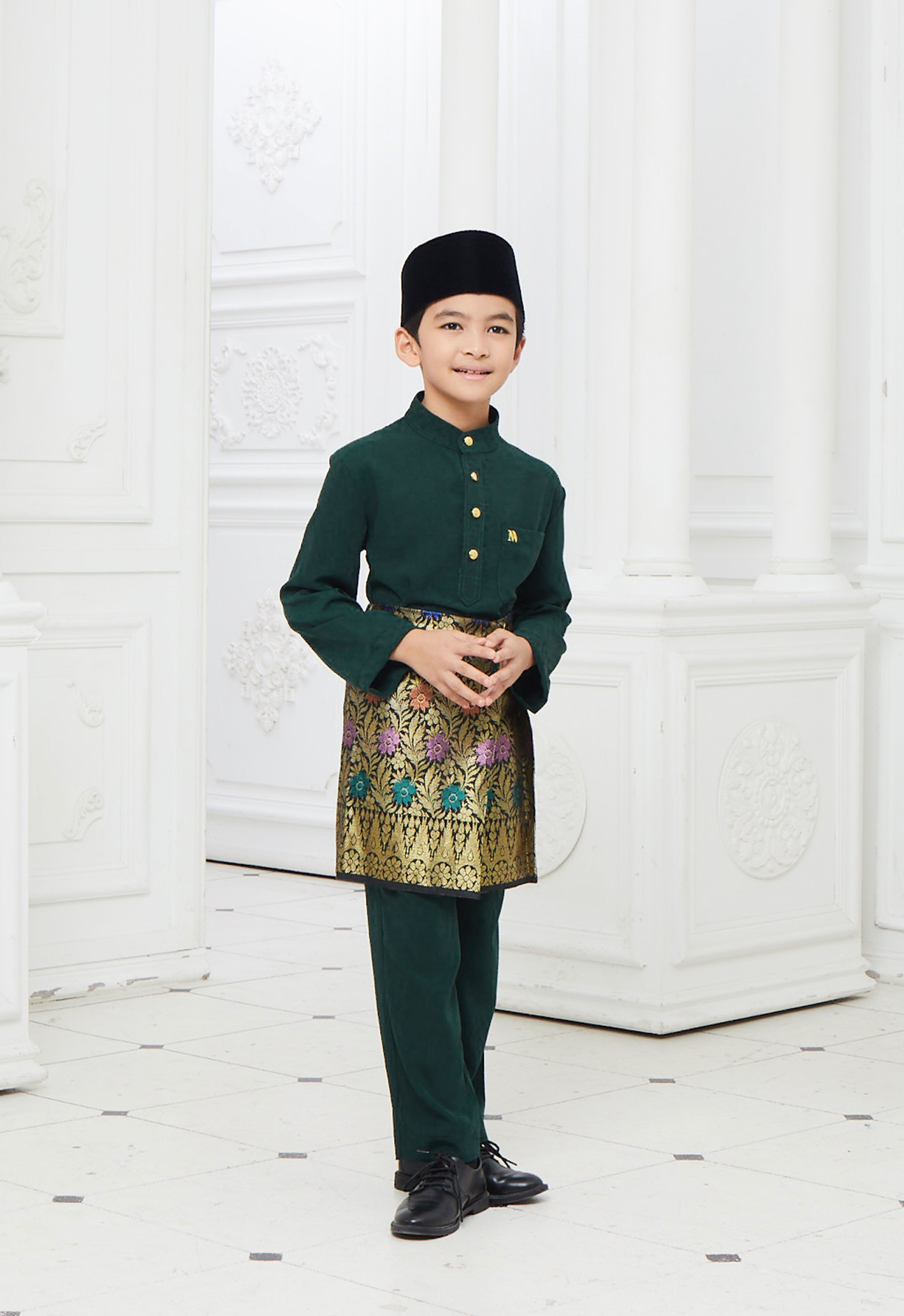BAJU MELAYU KIDS - EMERALD GREEN
