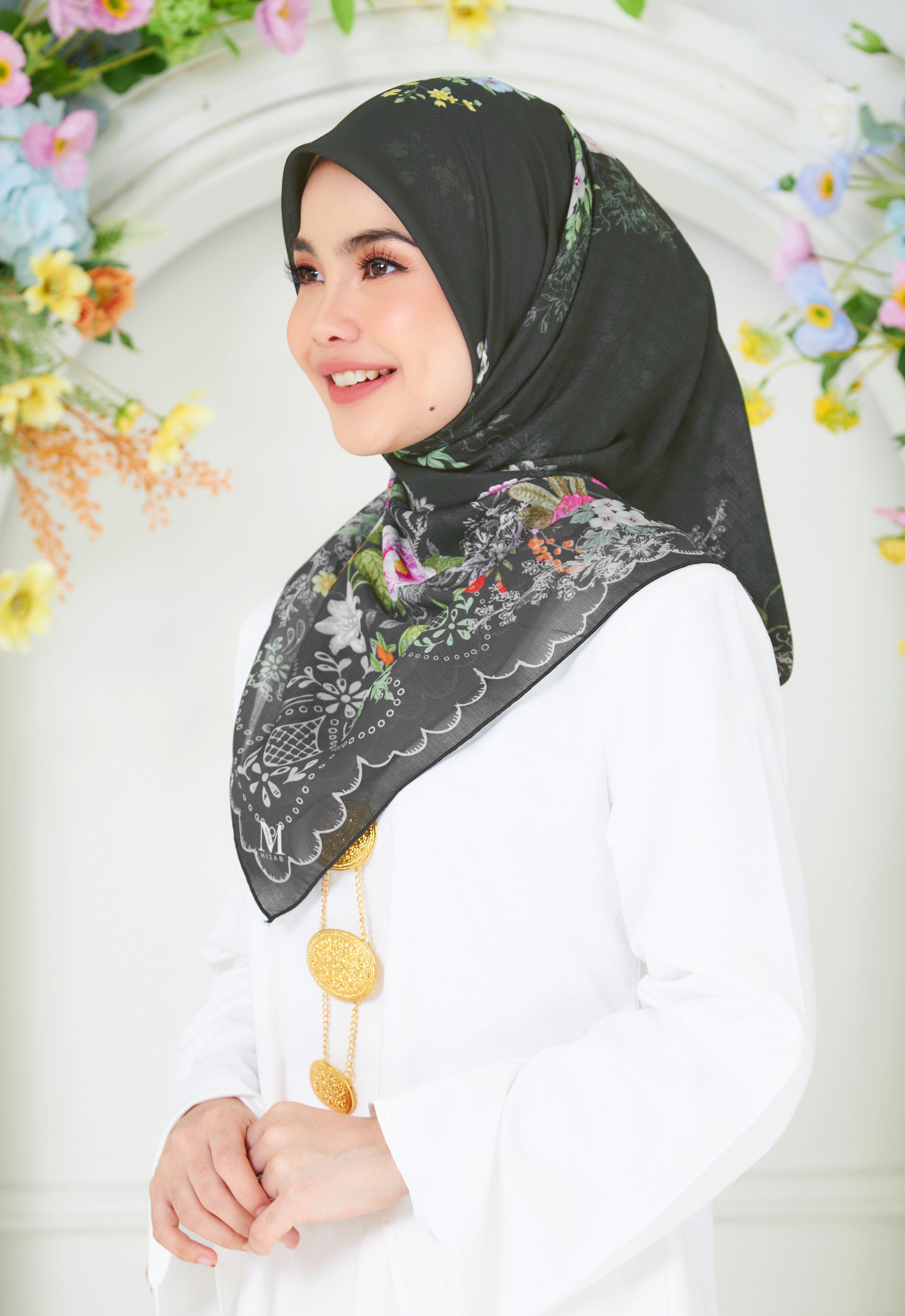 KEBAYA BAWAL - BLACK OLIVE