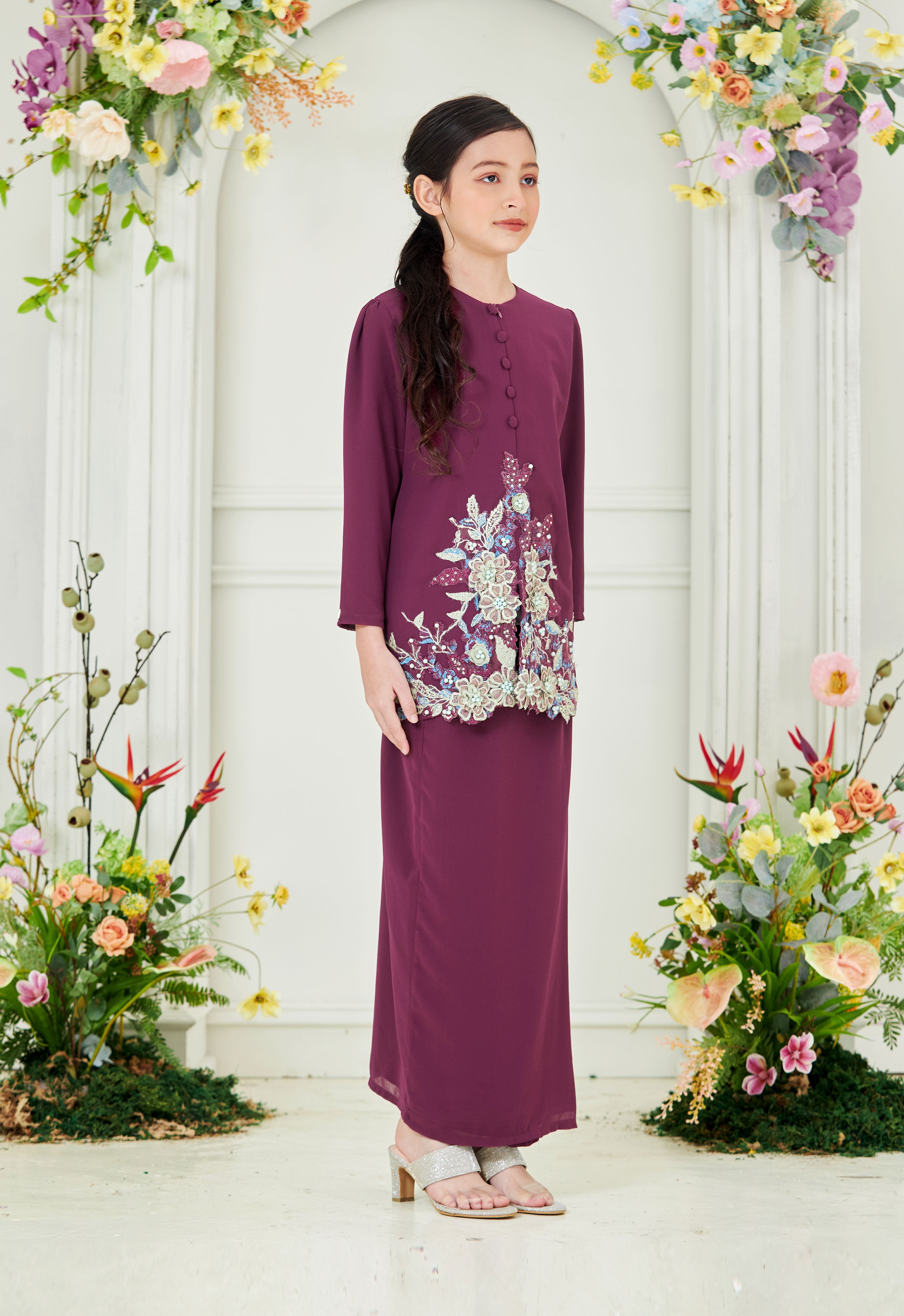 KHADEEJA KIDS KEBAYA - MANGOSTEEN