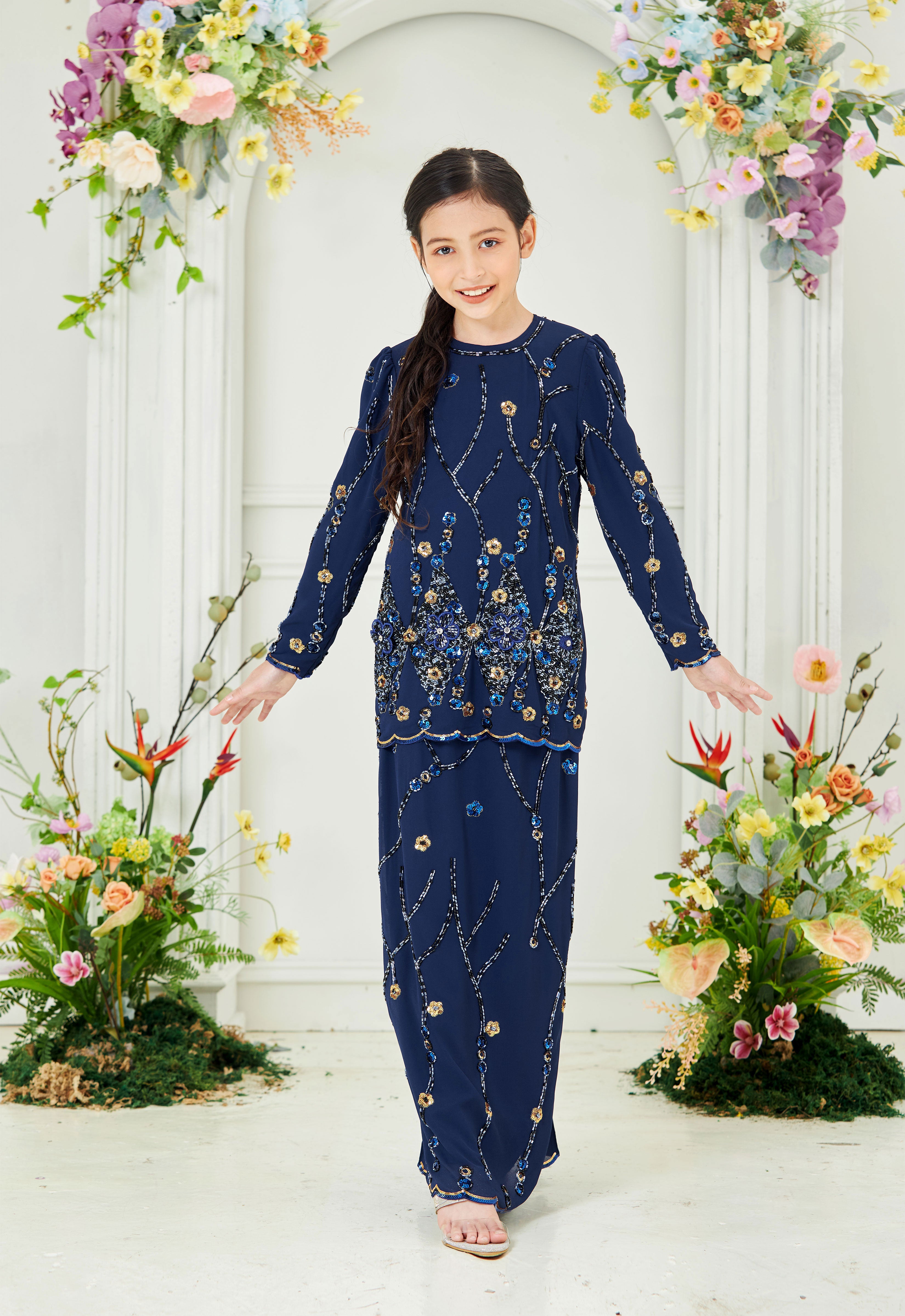 WAFIYAA SUPER LUXE KIDS KURUNG - BLUE