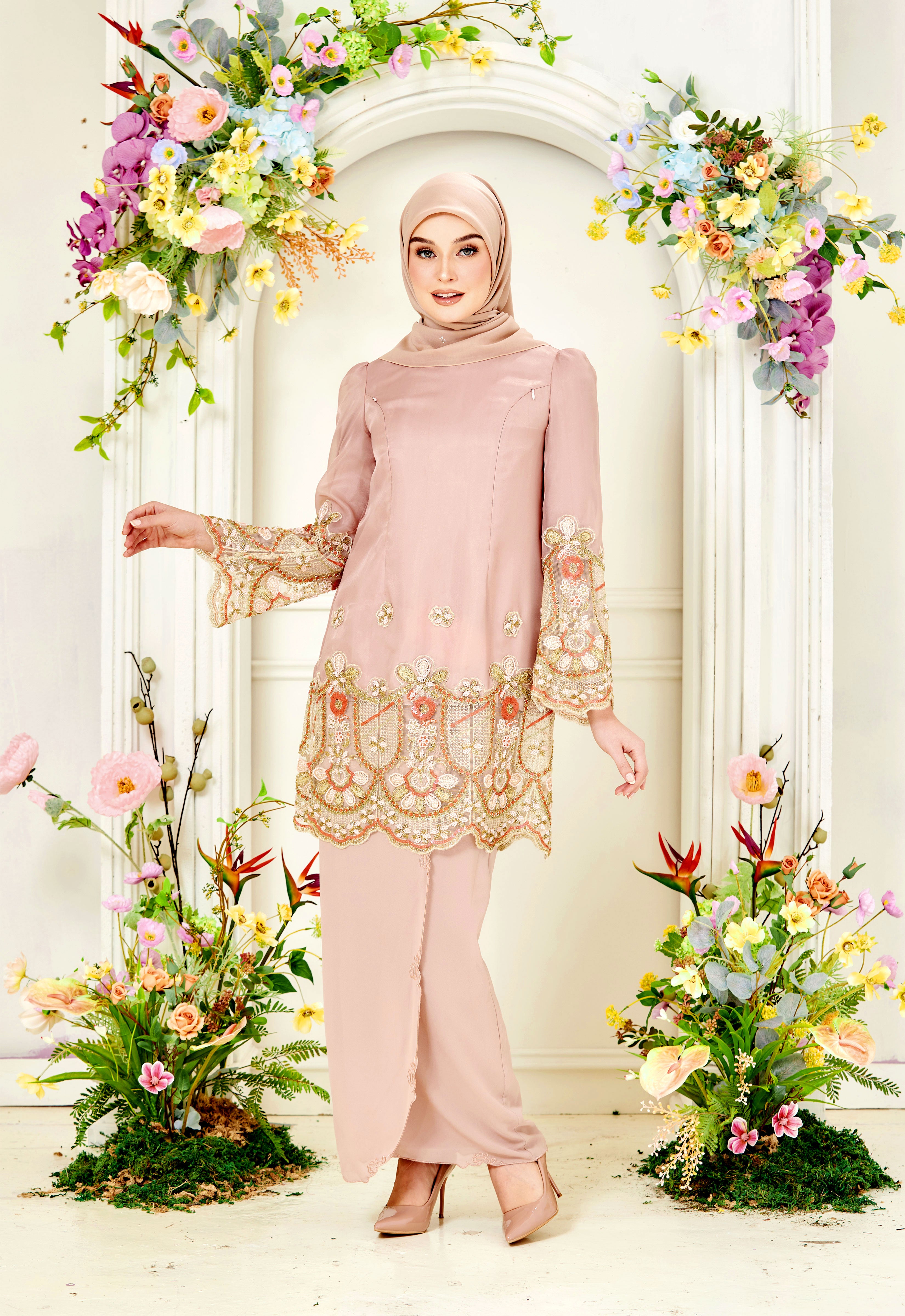 NOURA SUPER LUXE KURUNG - DUSTY ROSE
