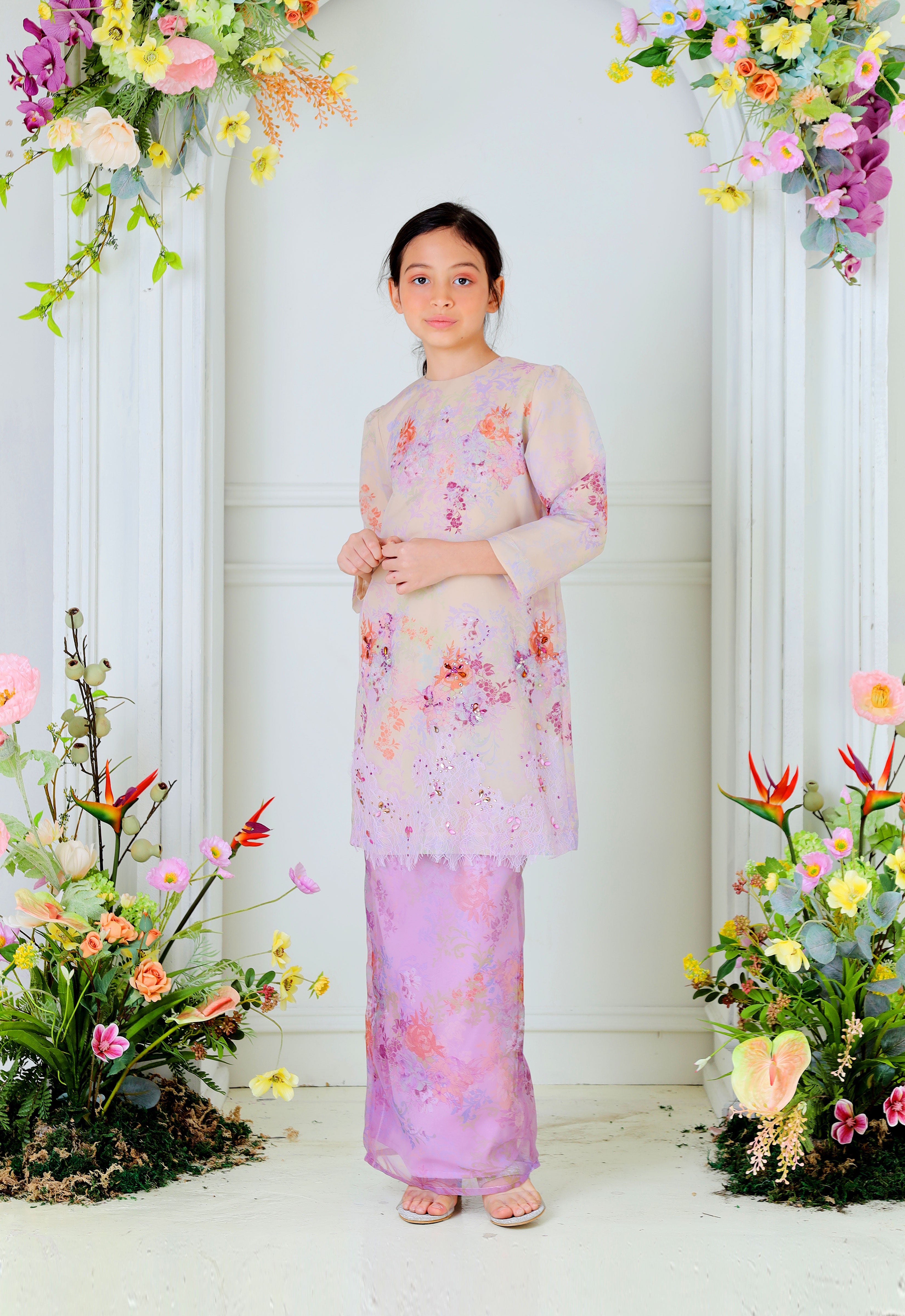 ROZELLA KIDS RIAW KURUNG - LILAC CREAM