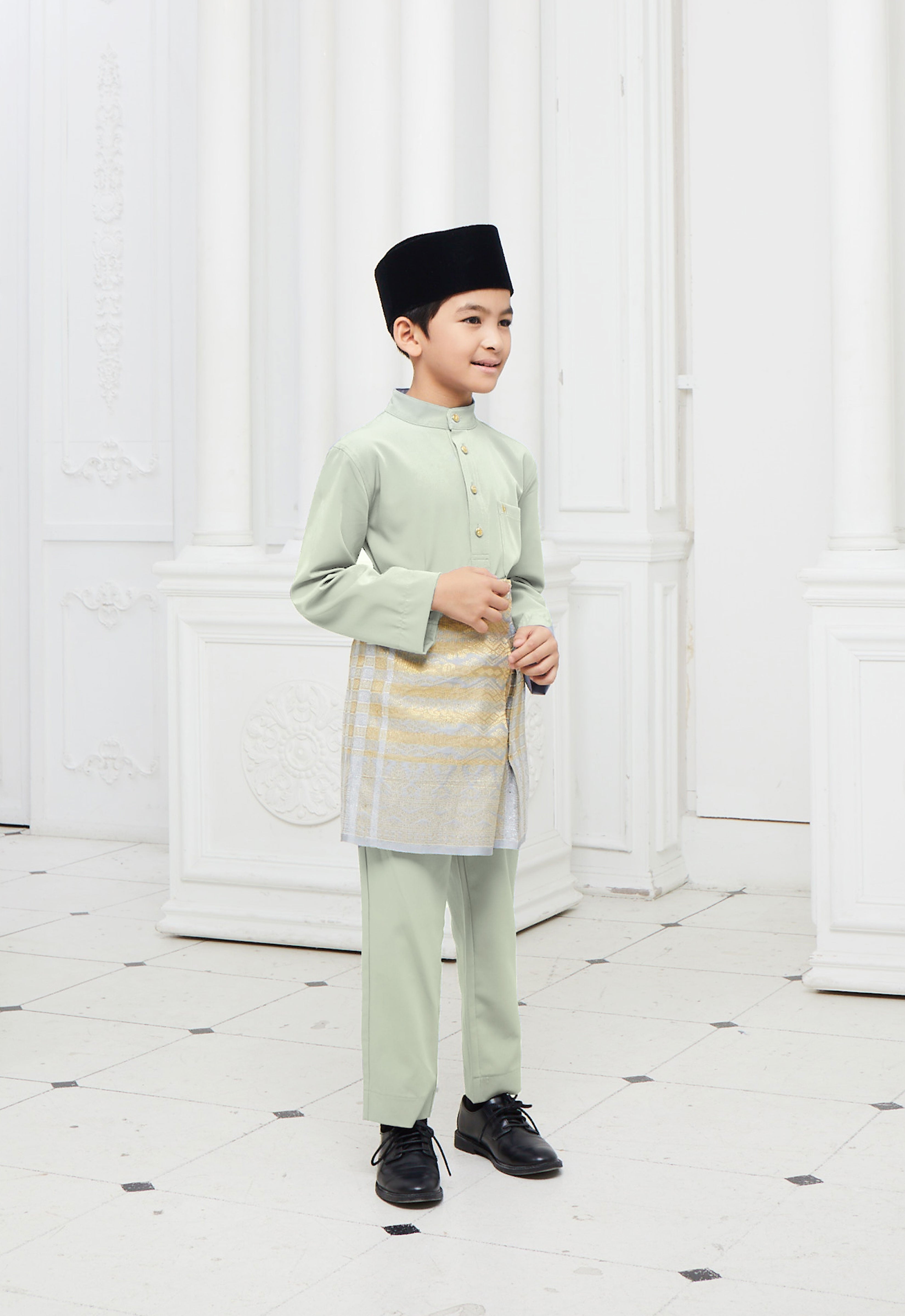 BAJU MELAYU KIDS - LIGHT GREEN