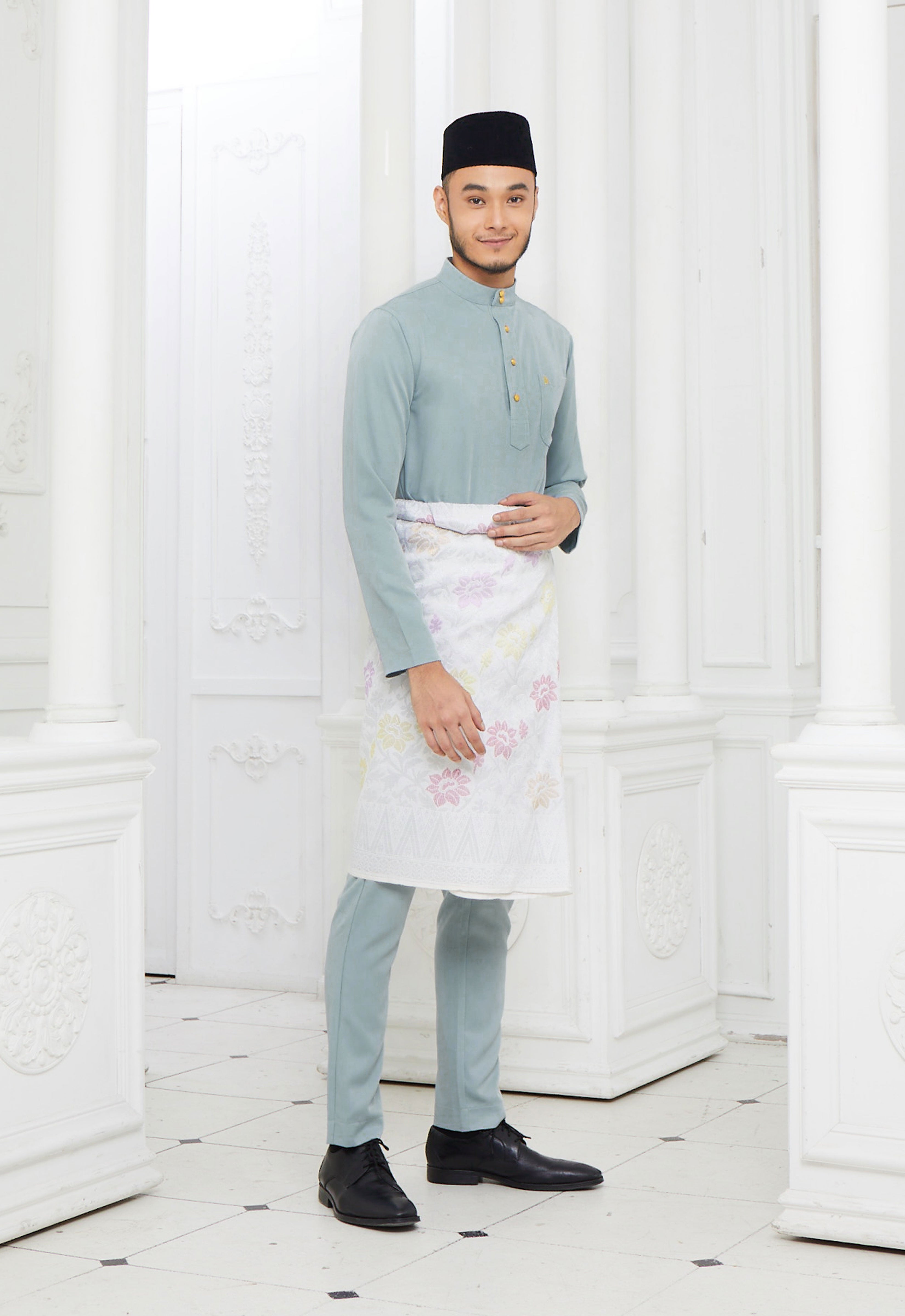 MINAZ MEN BAJU MELAYU - BLUE GRAY