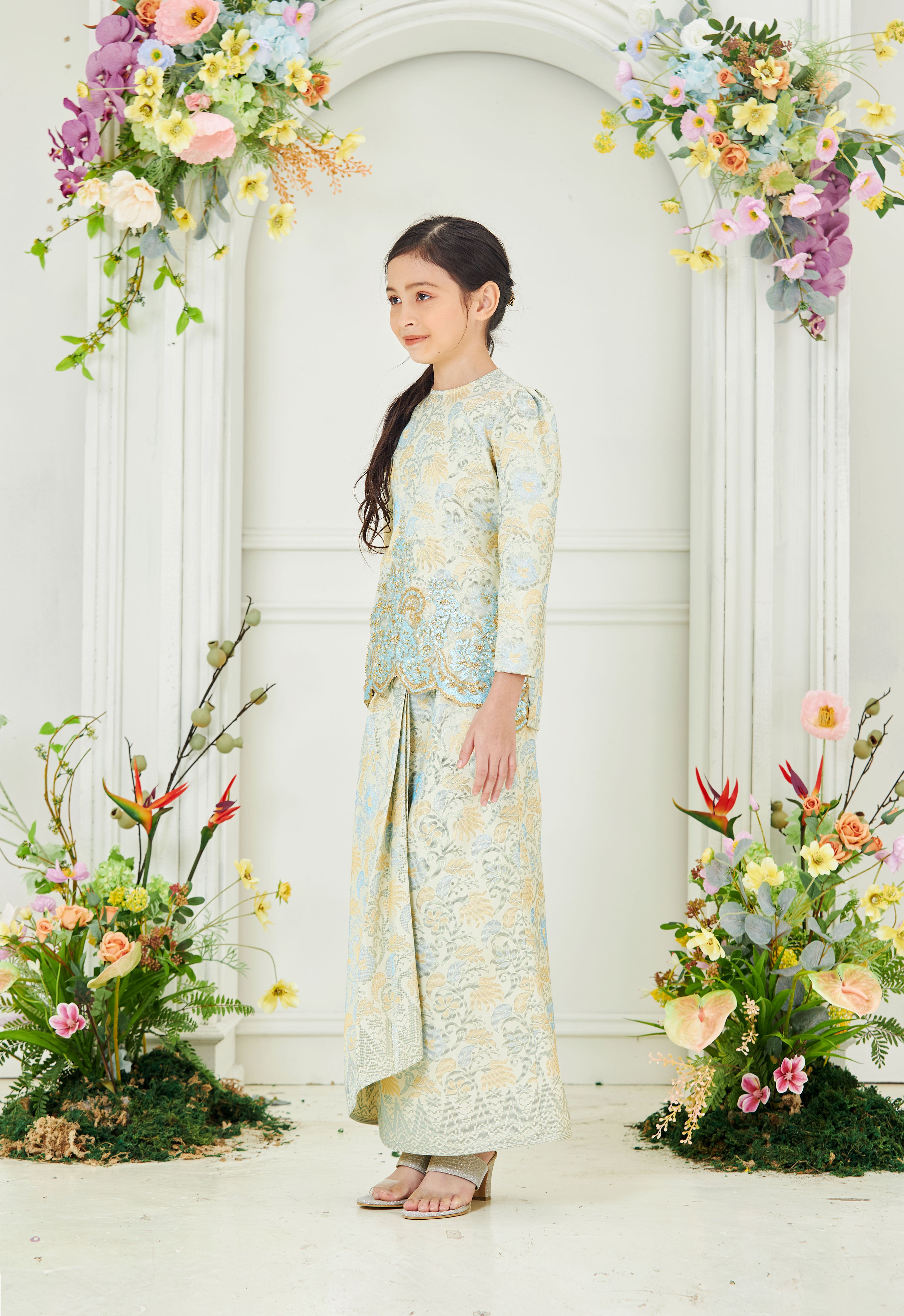 CHE AMINAH LUXE KIDS MINI KEBAYA - SOFT YELLOW