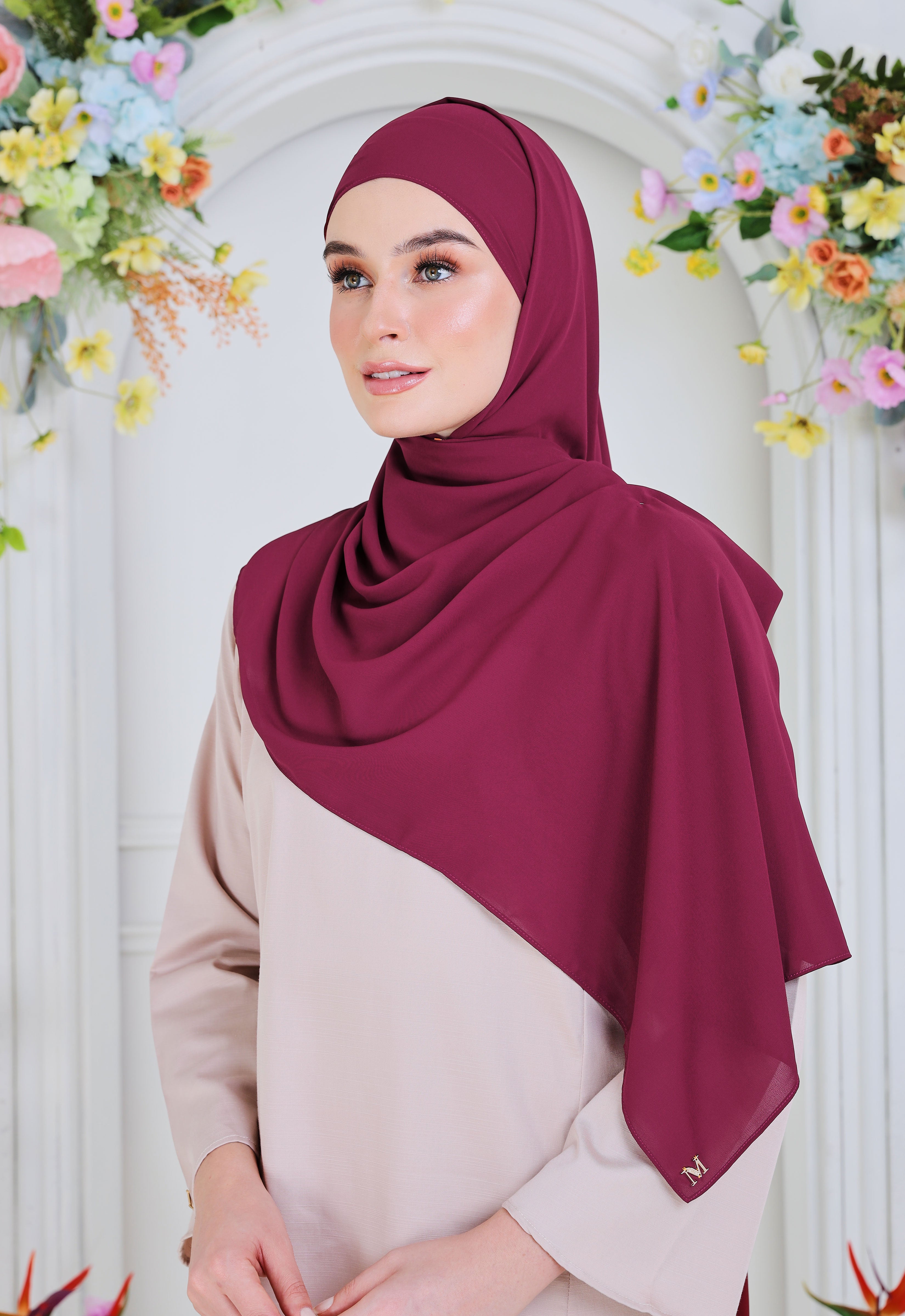 BASIC PLAIN SHAWL - MAGENTA