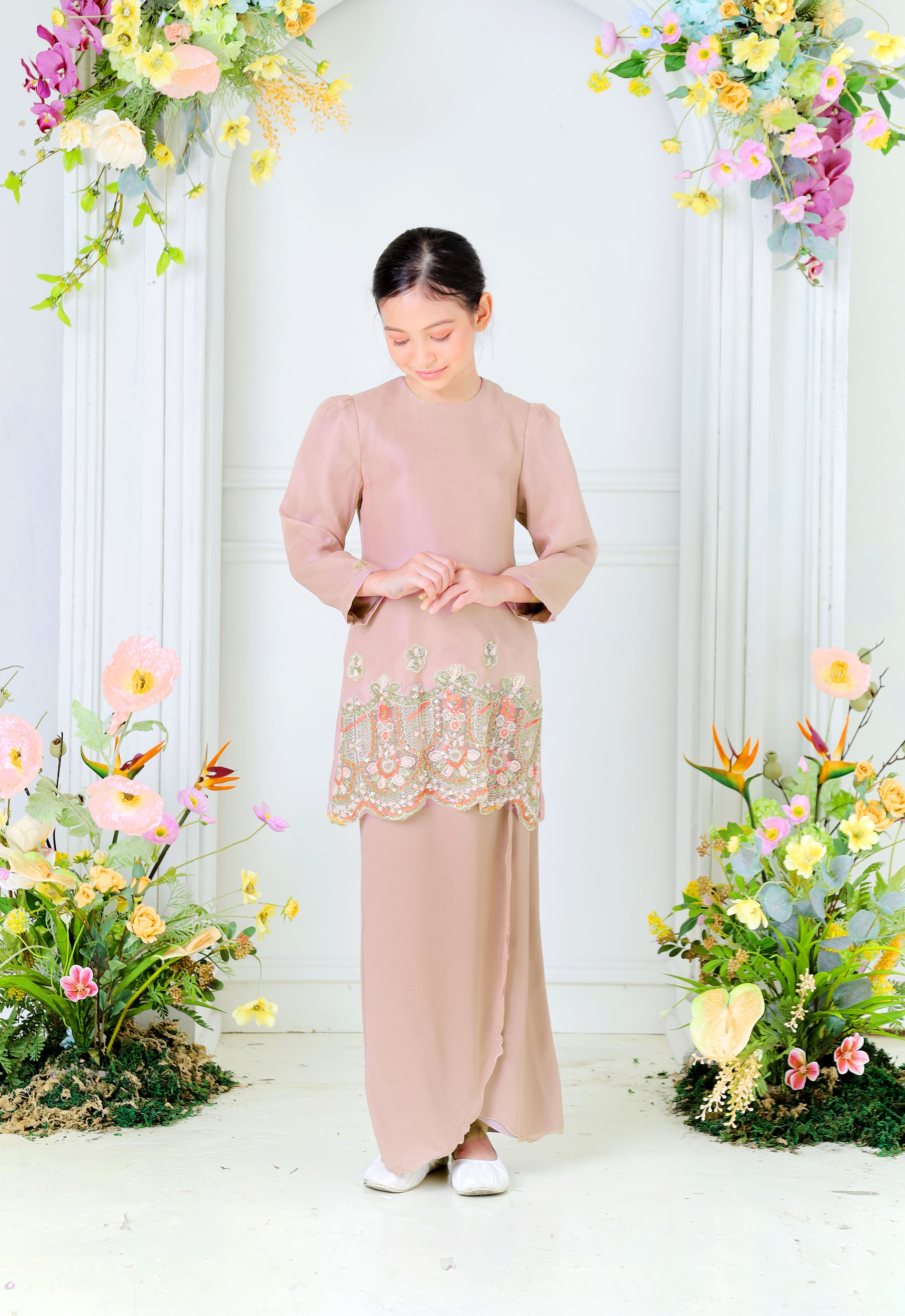 NOURA SUPER LUXE KIDS KURUNG - DUSTY ROSE