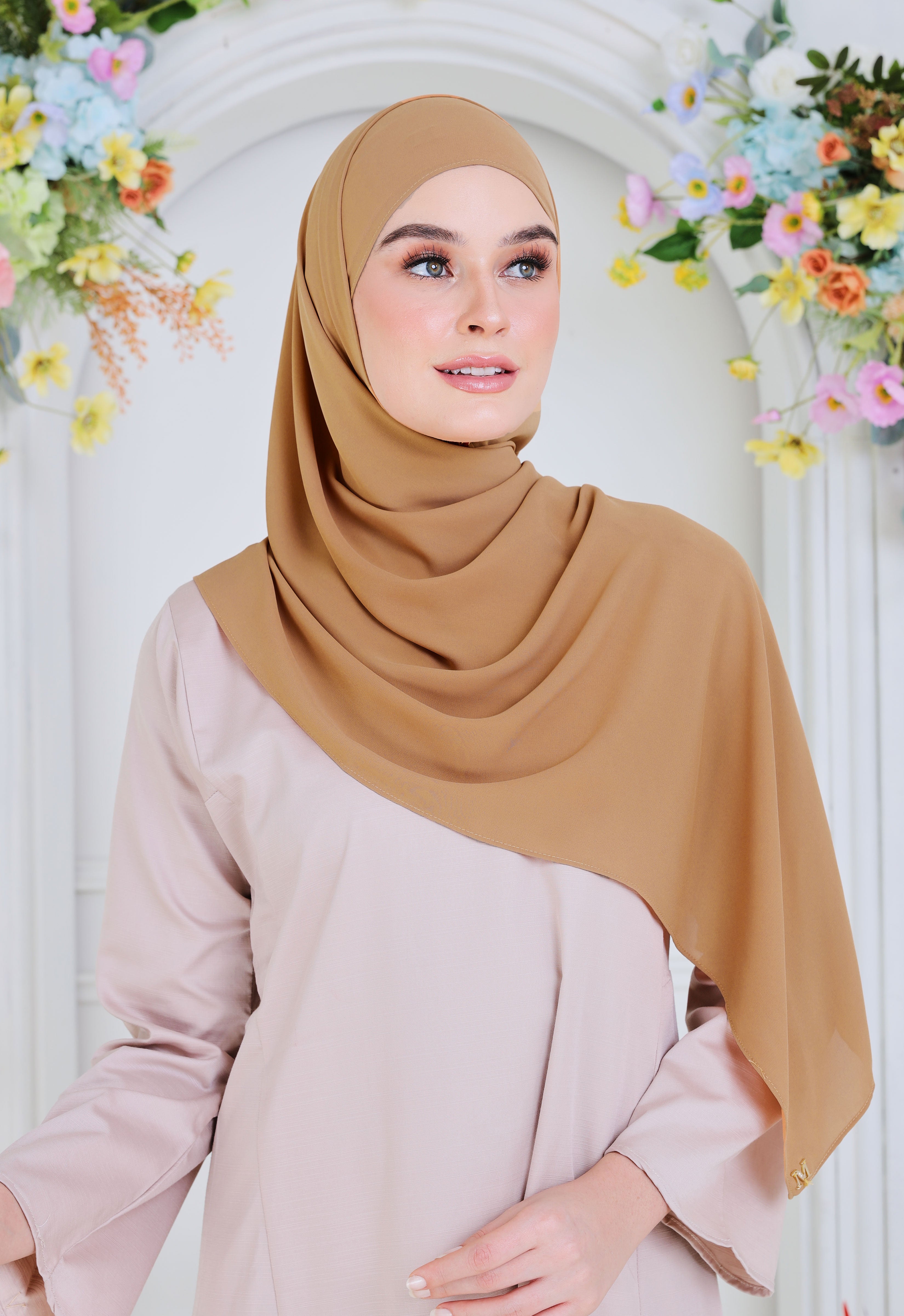 BASIC PLAIN SHAWL - PEACH