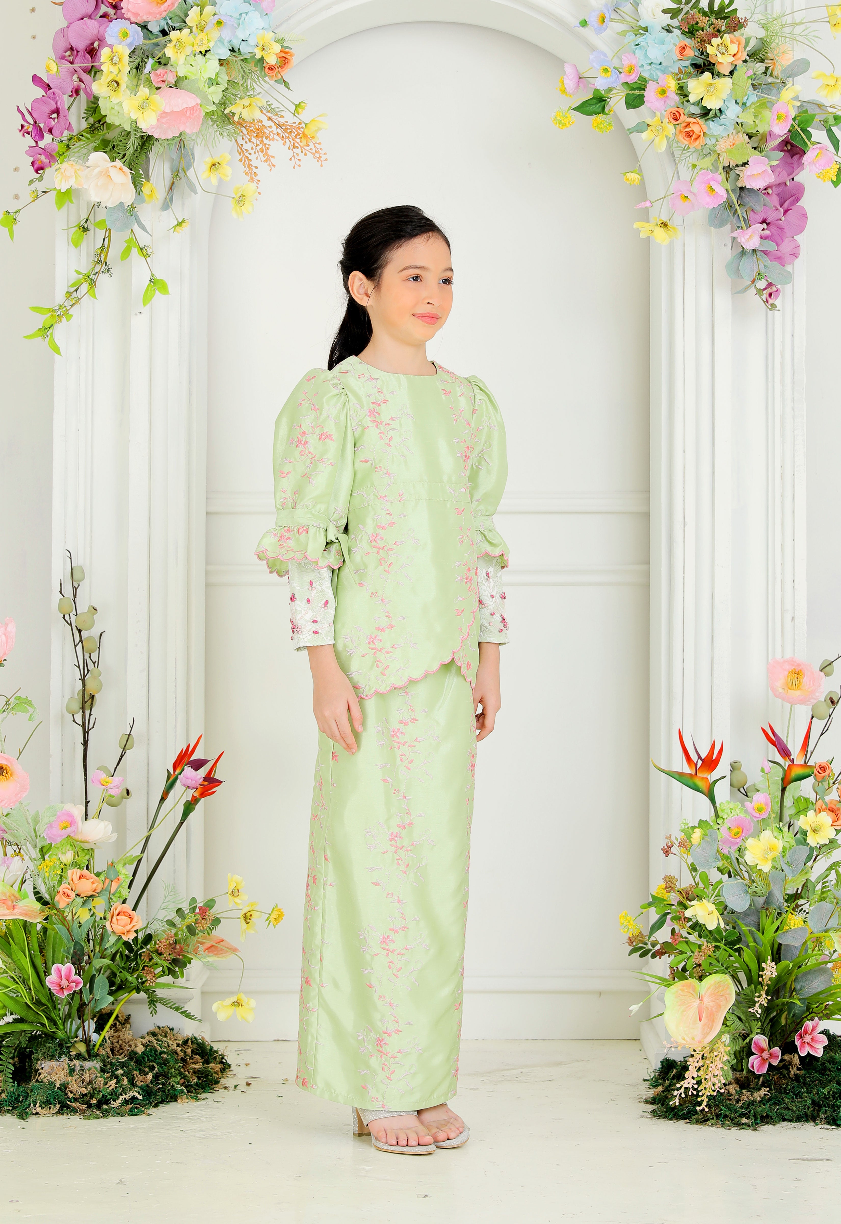 RABECCA LUXE KIDS KURUNG - GREEN PINK