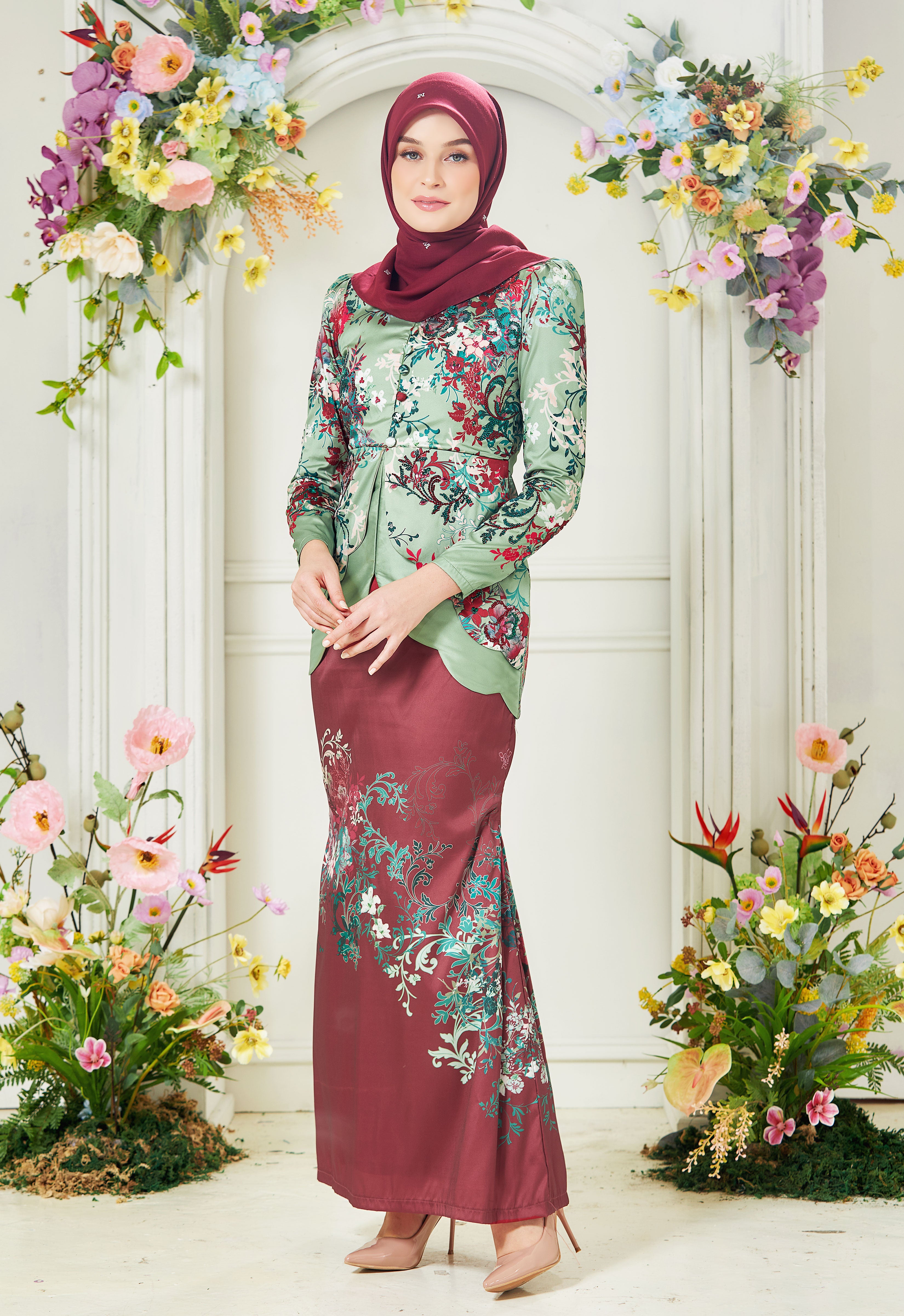 ROZELLA MINI KURUNG - RED GREEN