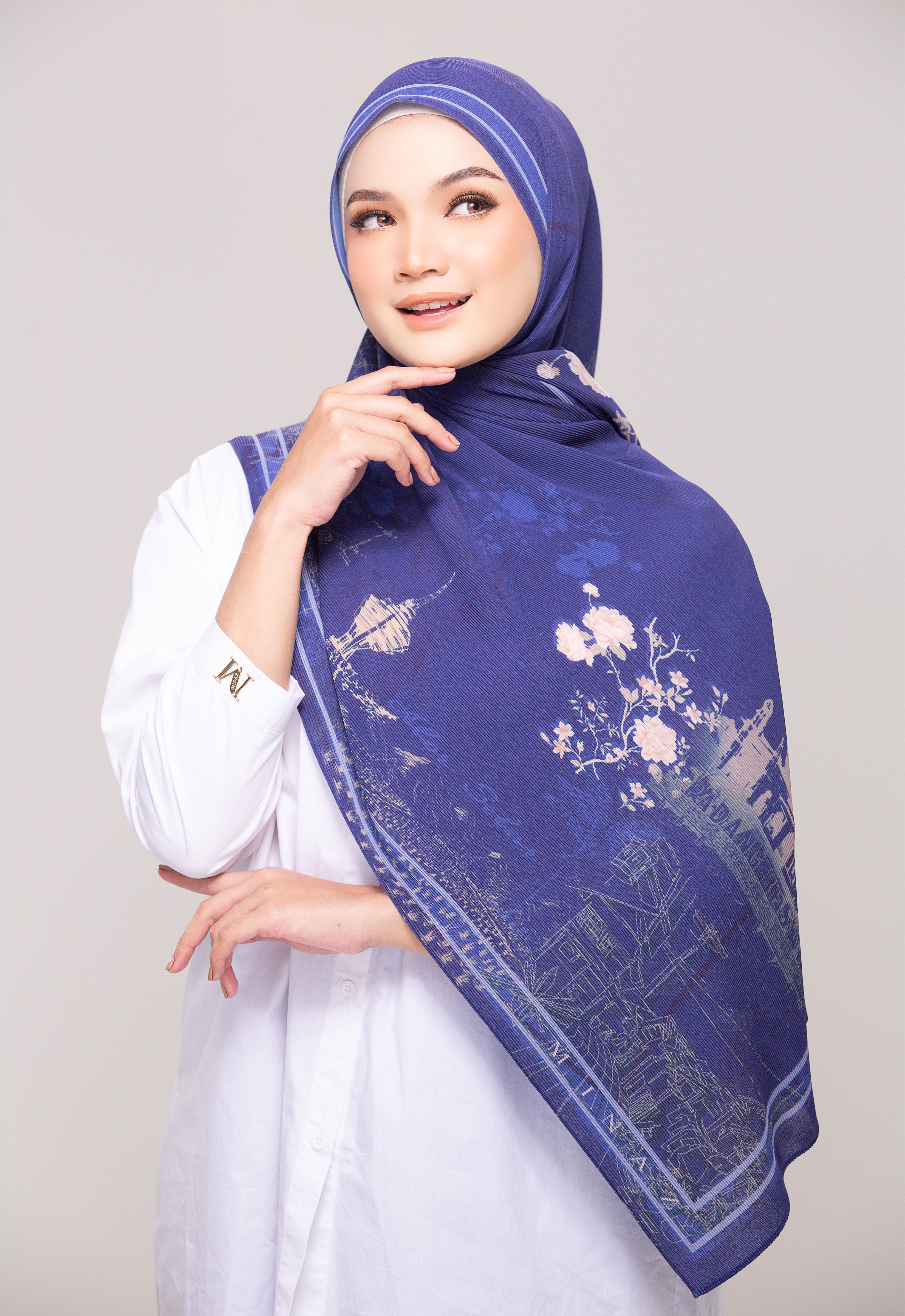 PRINTED PLEATED SHAWL - UTAGHA