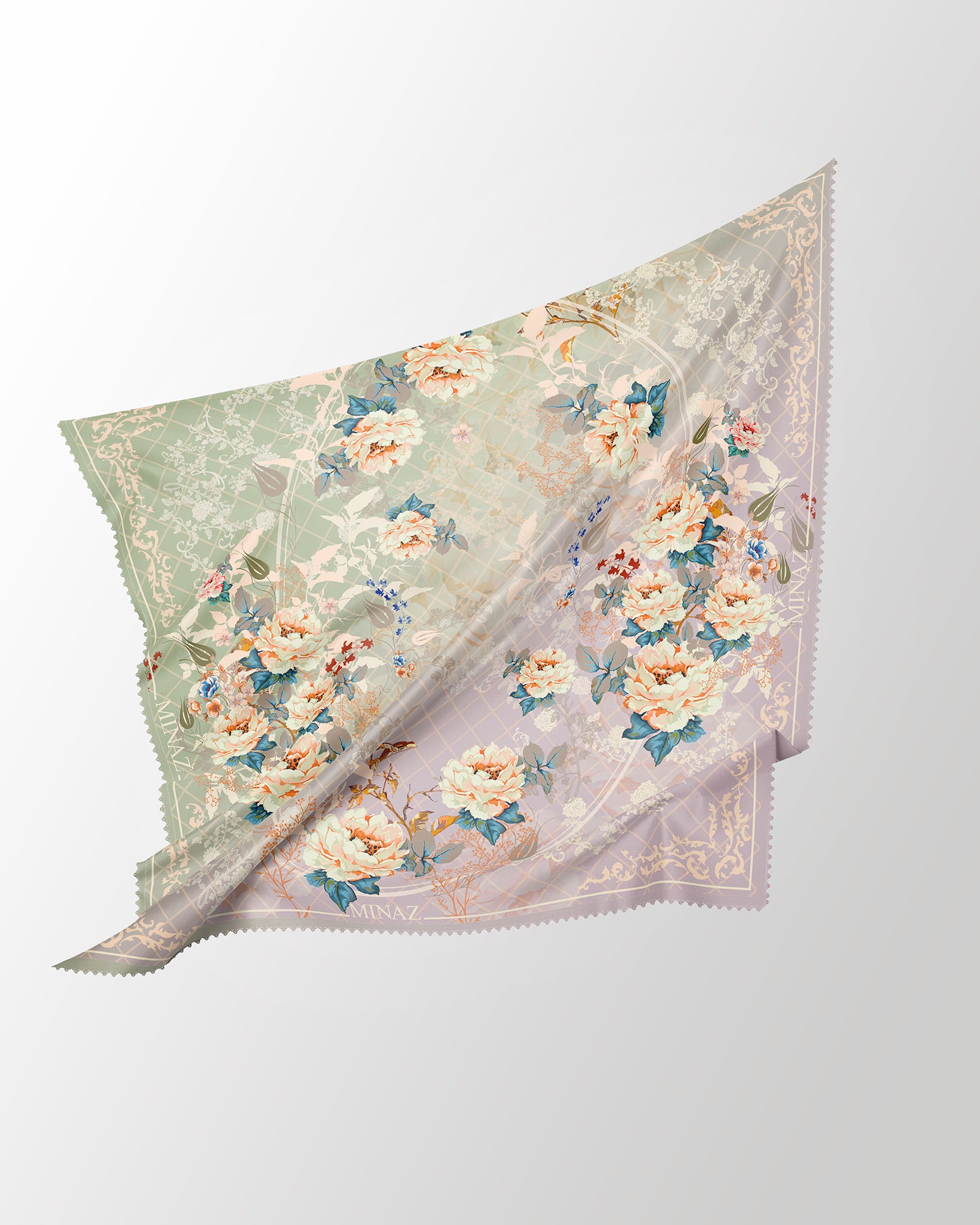 SECRET GARDEN SQUARE SCARF - GREEN