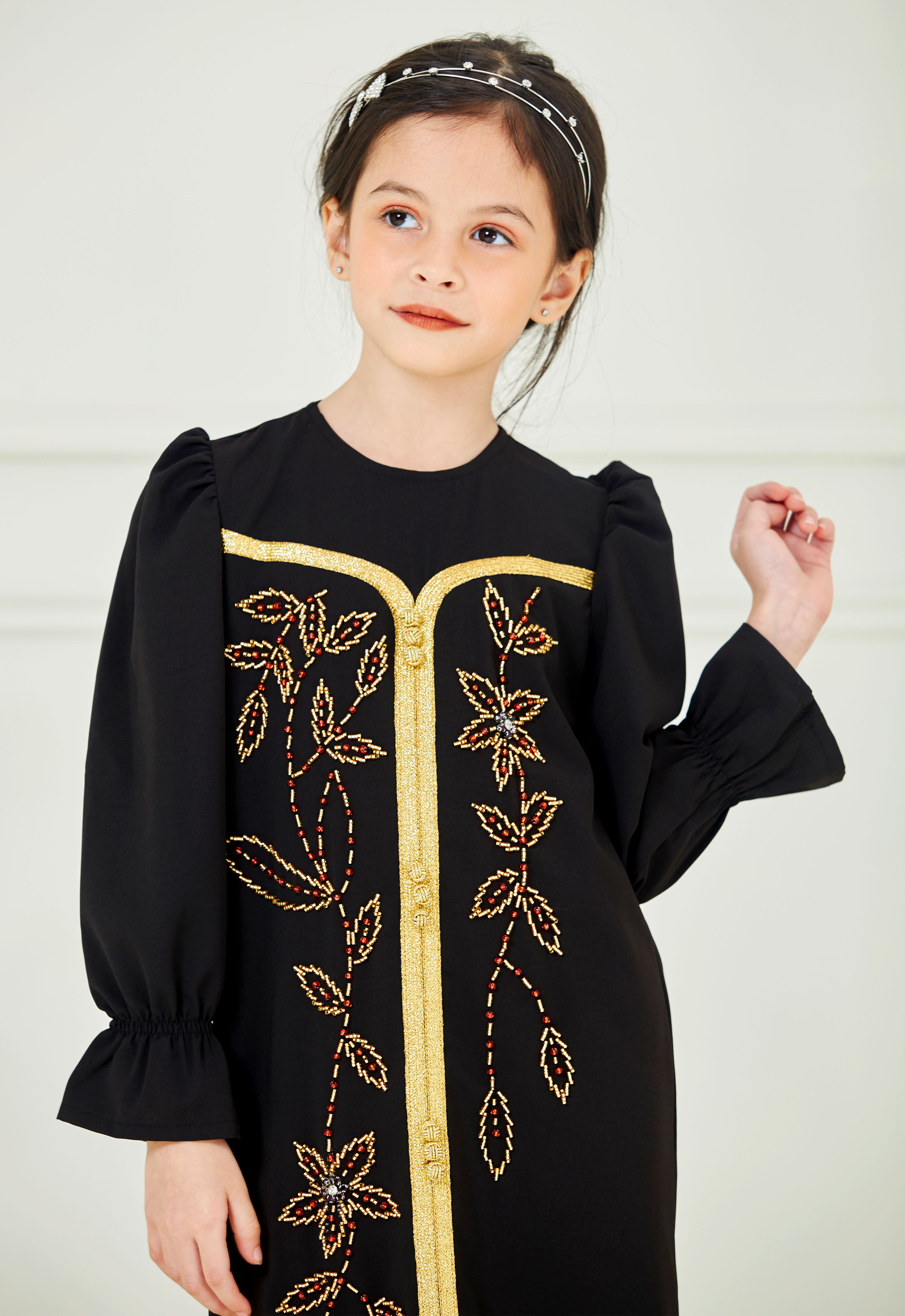HUMAYRA KIDS ABAYA - BLACK