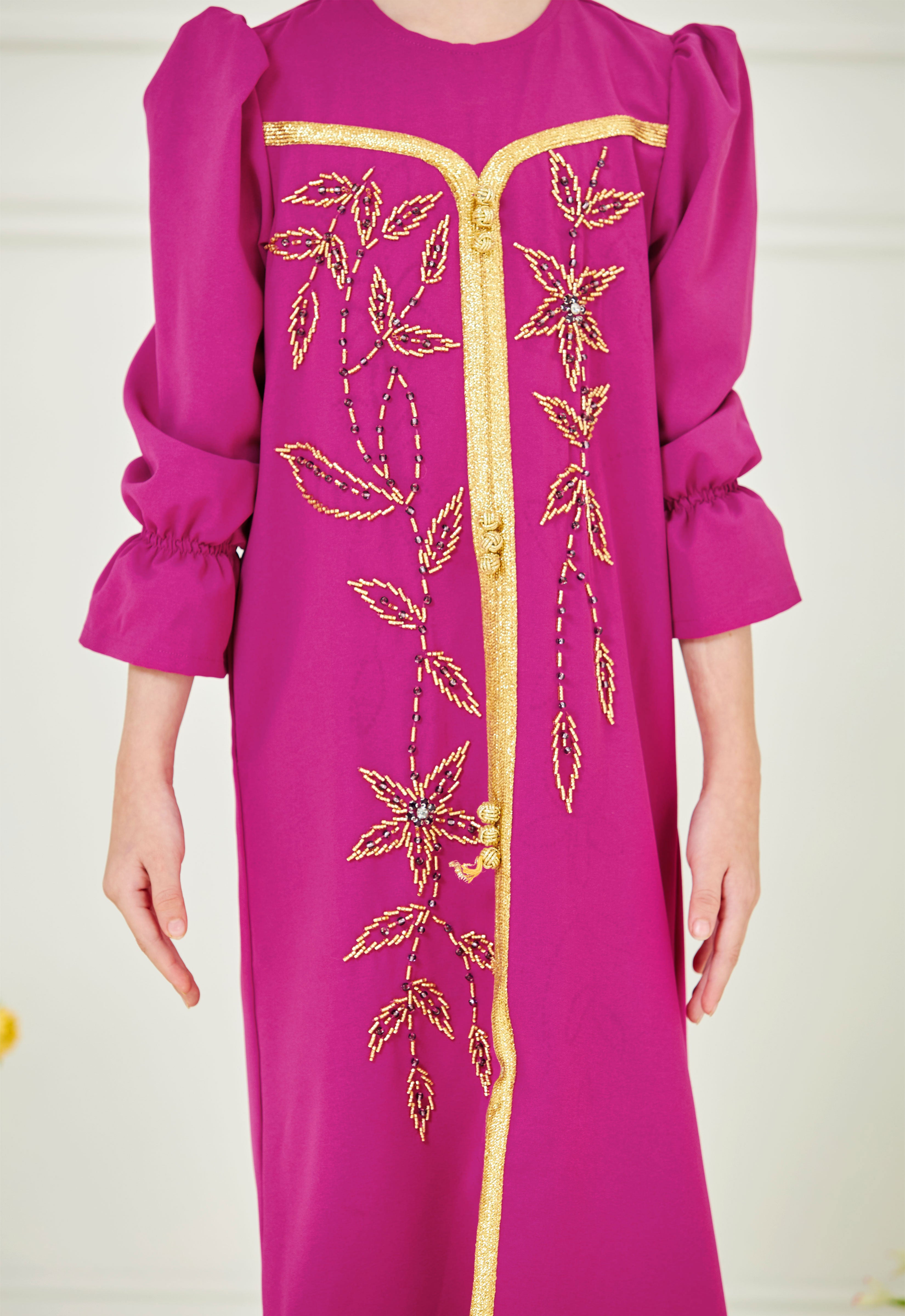 HUMAYRA KIDS ABAYA - MAGENTA