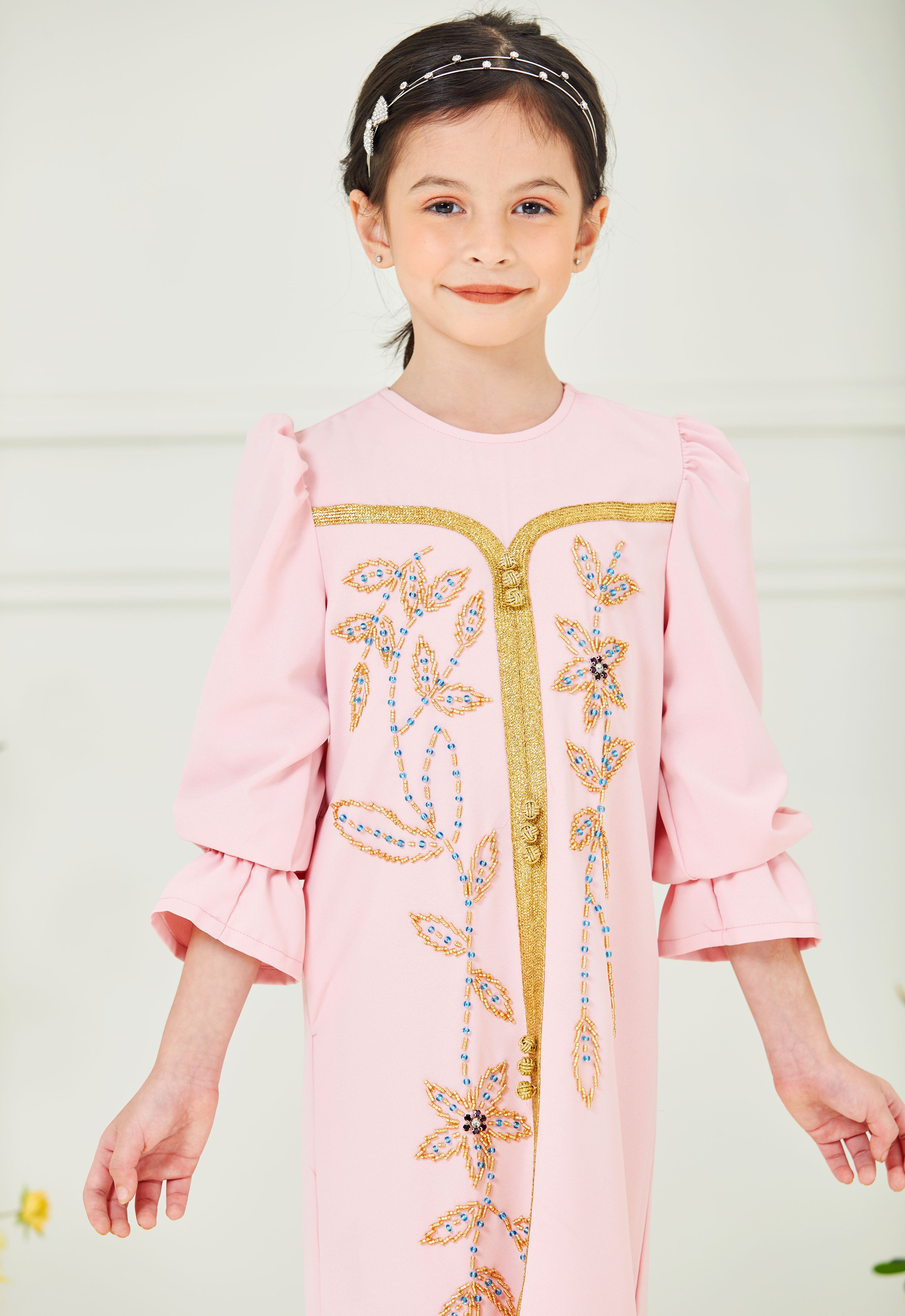 HUMAYRA KIDS ABAYA - SOFT PINK