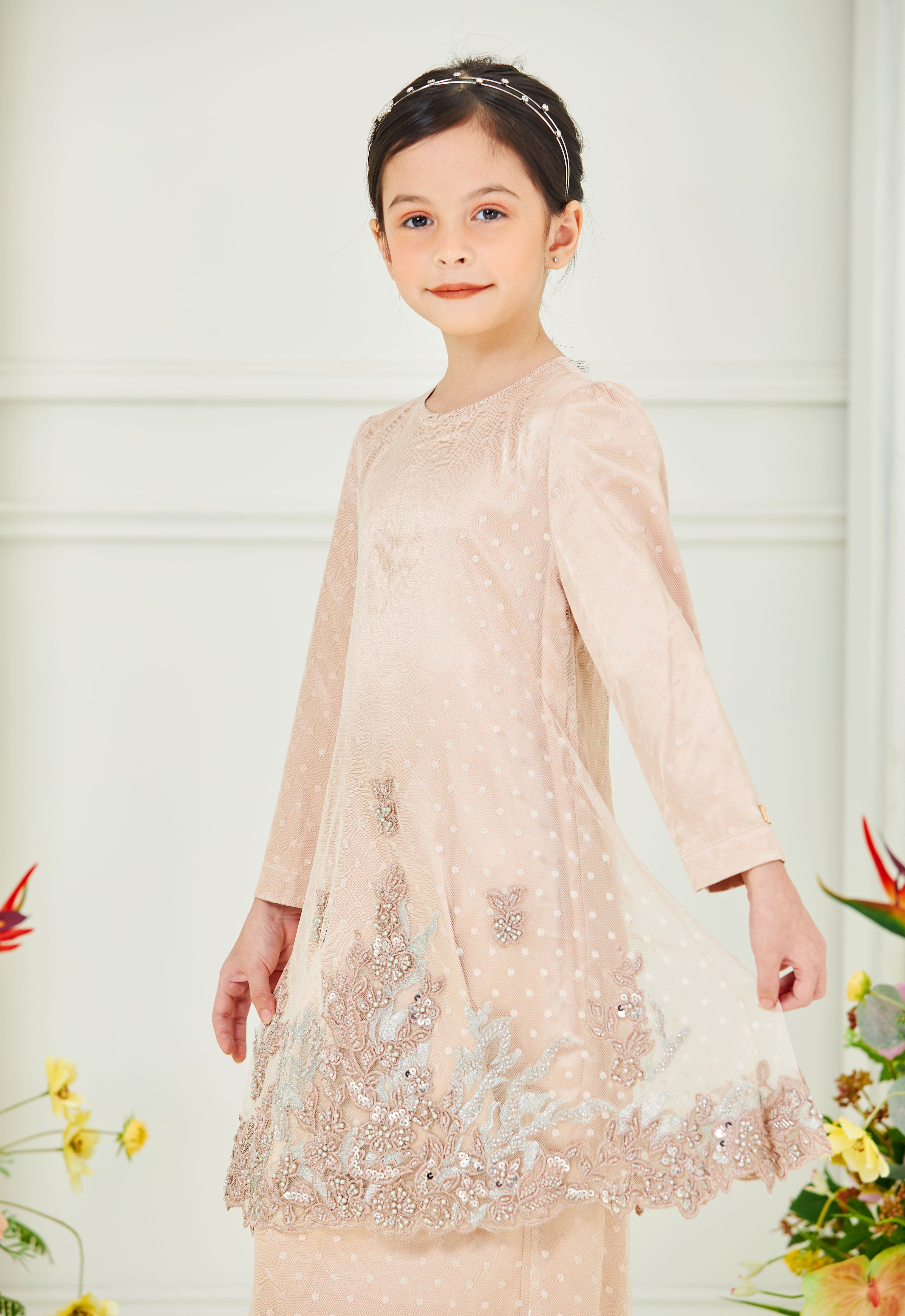 AYANAA LUXE KIDS KURUNG - CHAMPAGNE