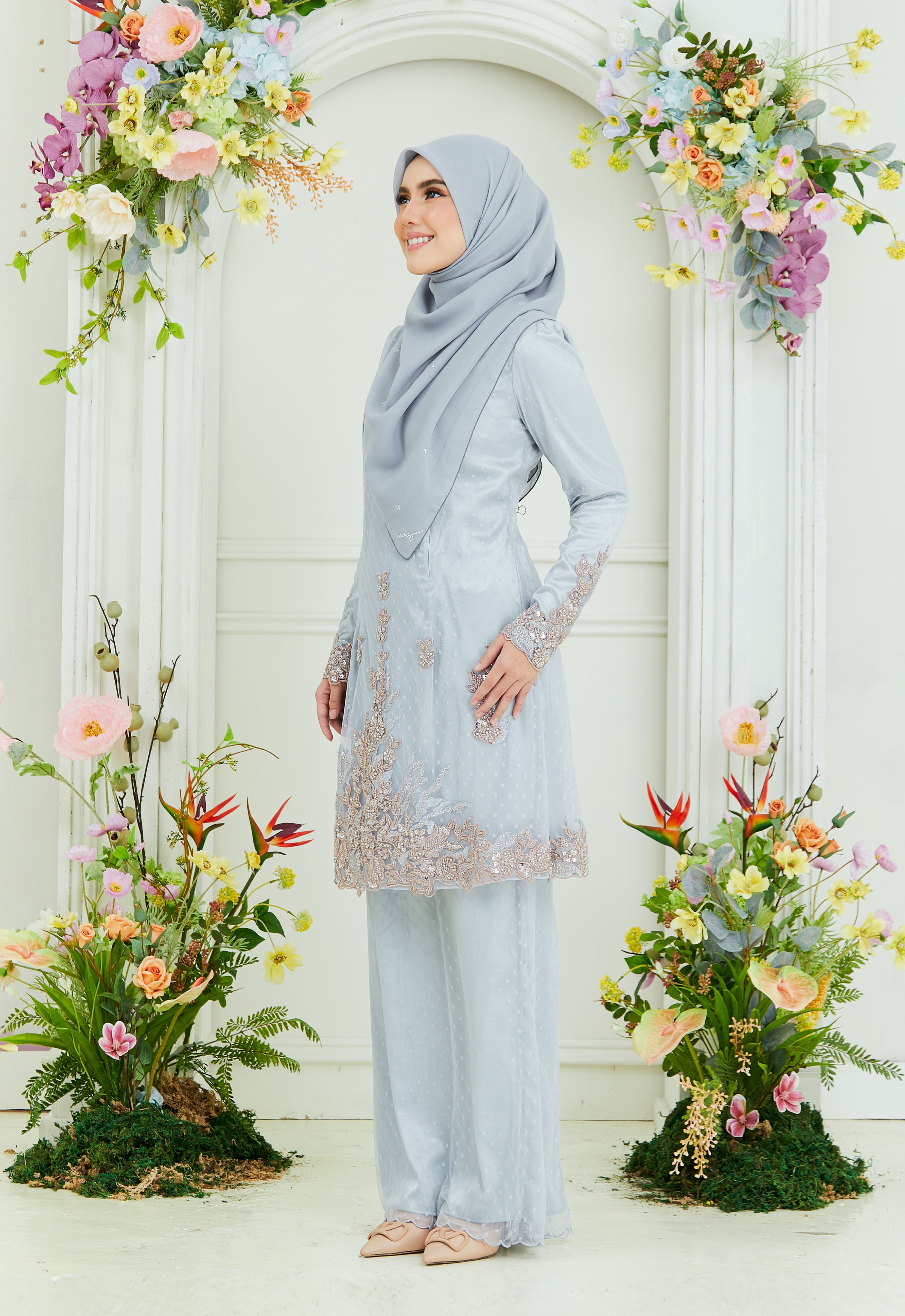 AYANAA LUXE KURUNG - GRAY GREEN