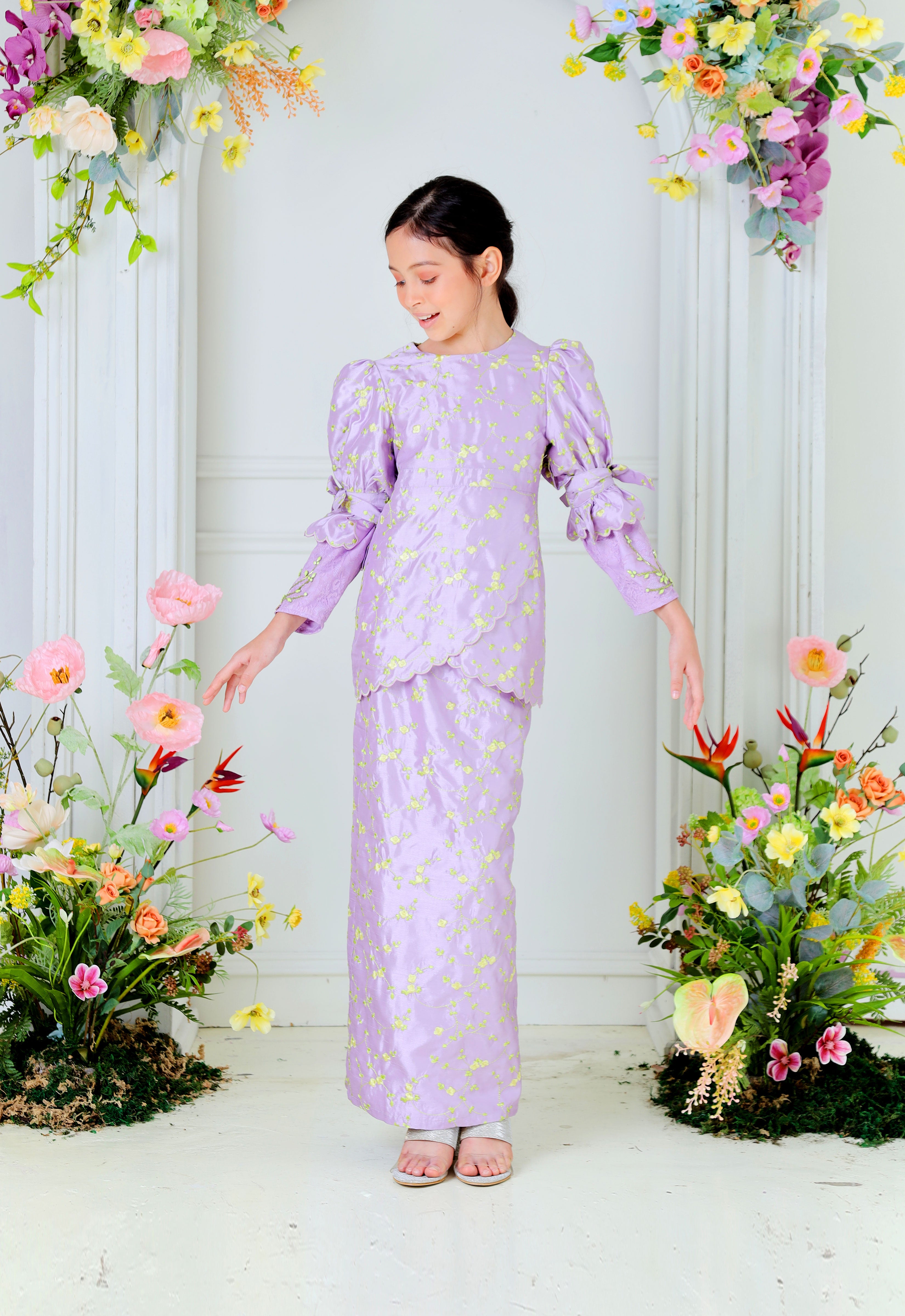 BELINDA LUXE KIDS KURUNG - PURPLE YELLOW