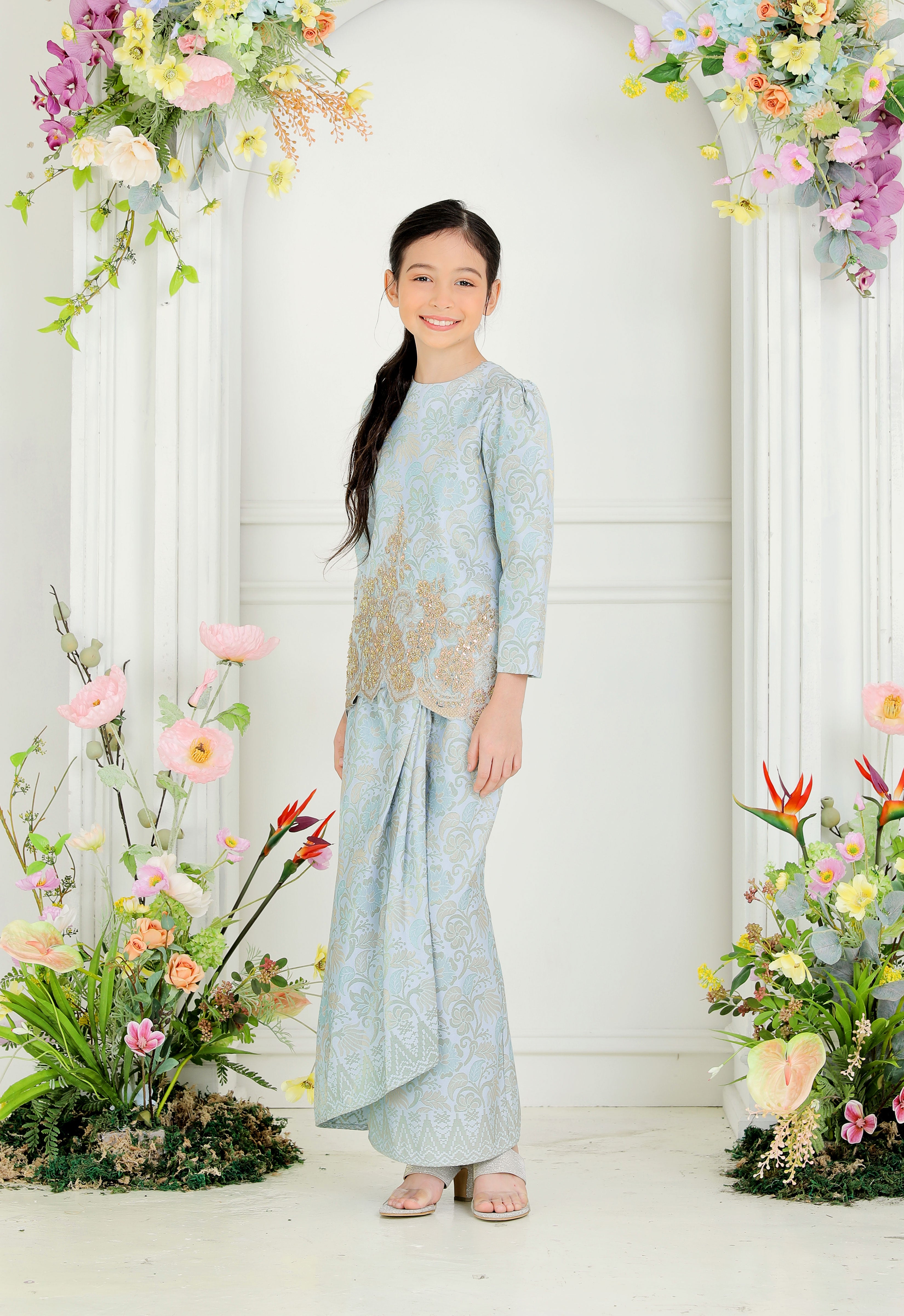 CHE AMINAH LUXE KIDS MINI KEBAYA - FROZEN BLUE