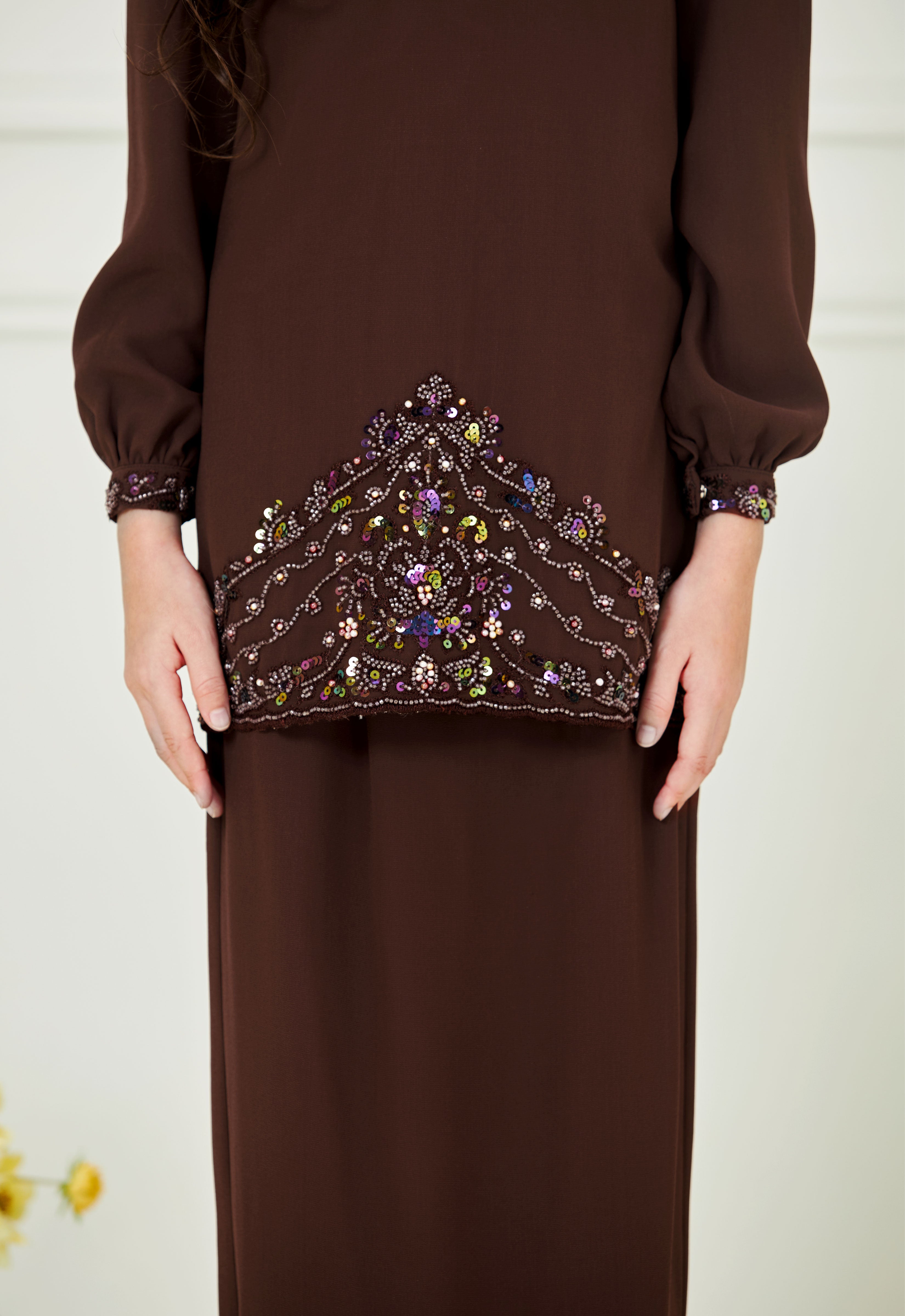 AISYAA LUXE KIDS KURUNG - DARK BROWN