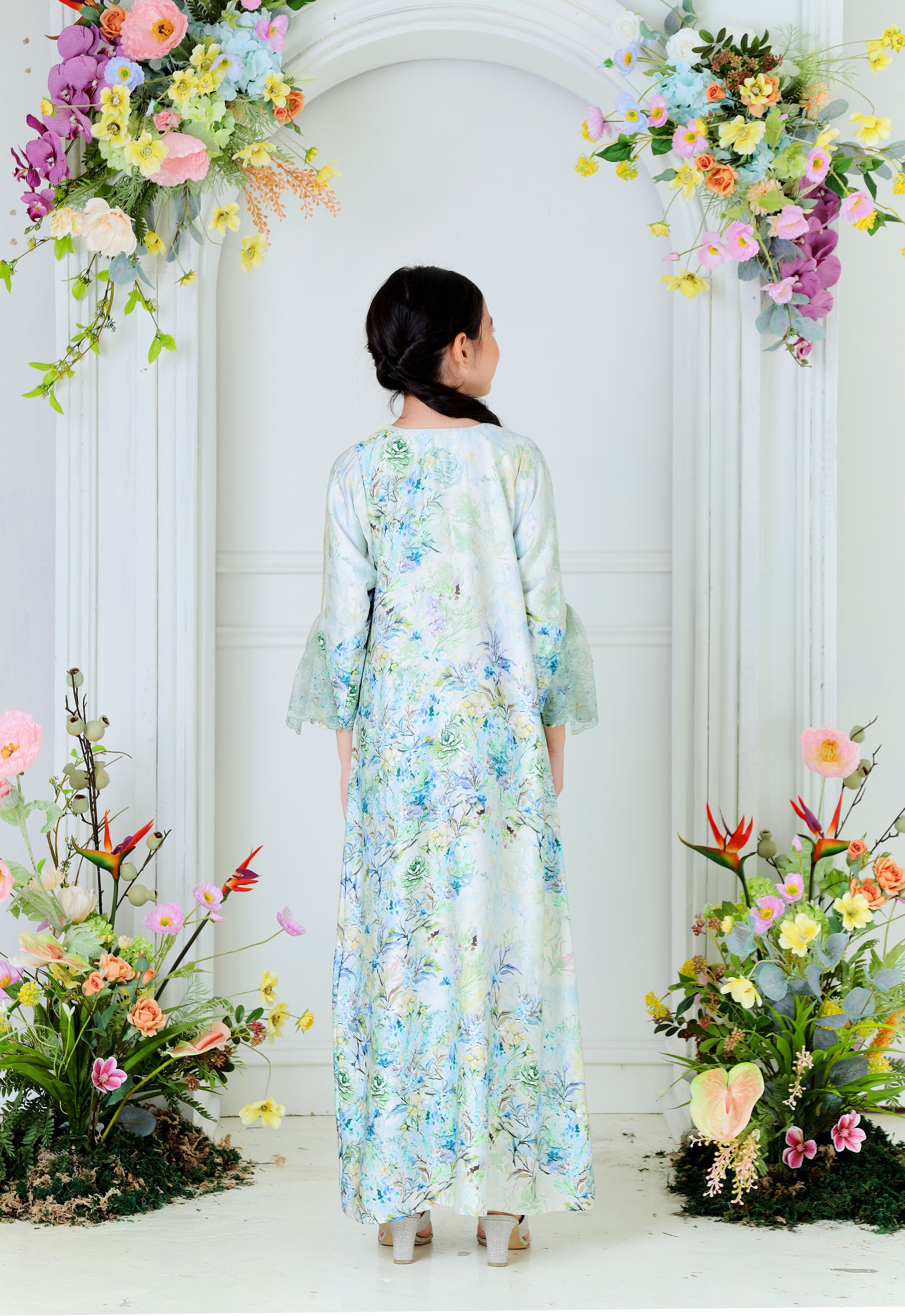 DEENARA KIDS ABAYA - SAGE GREEN
