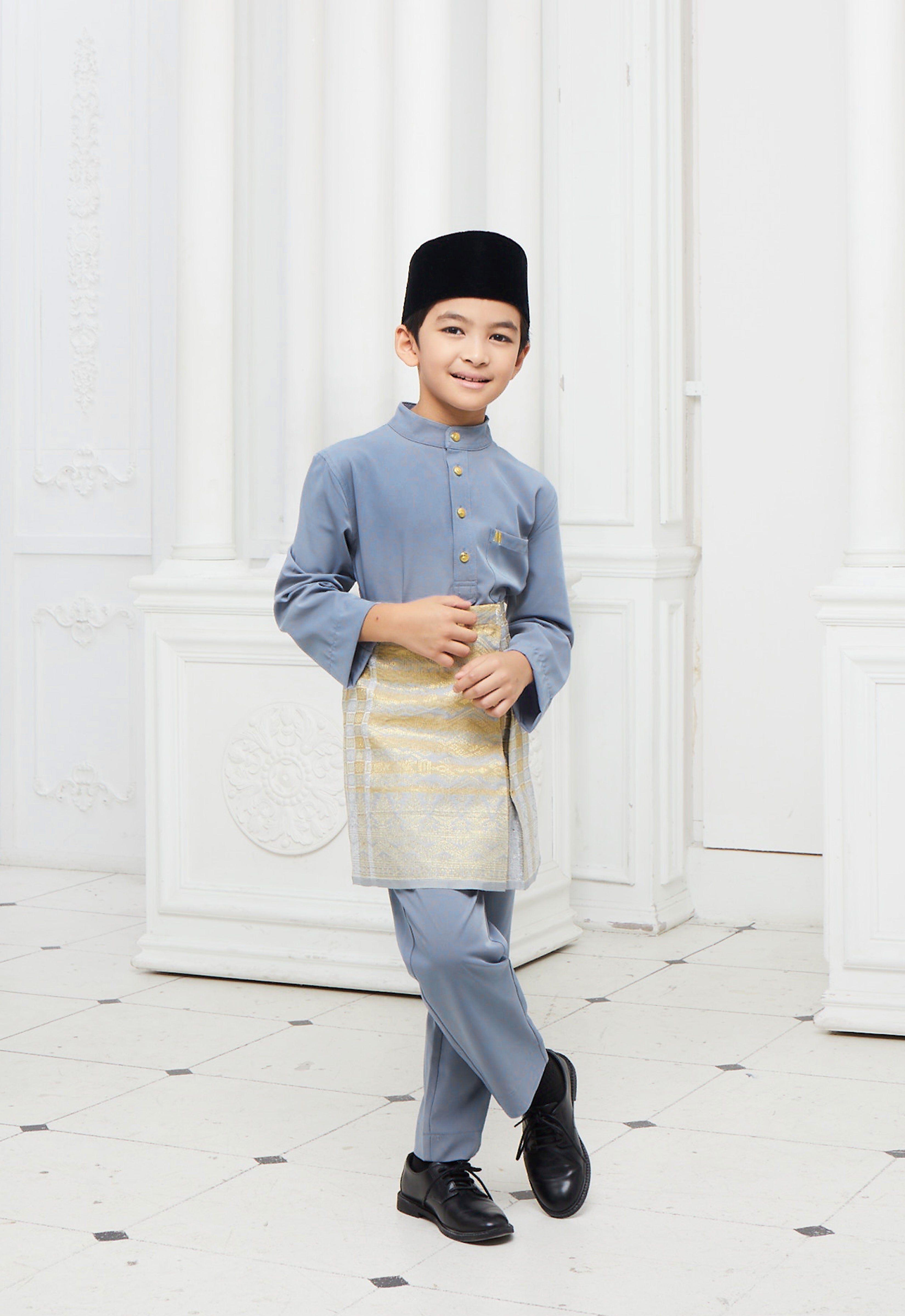 BAJU MELAYU KIDS - DUSTY BLUE