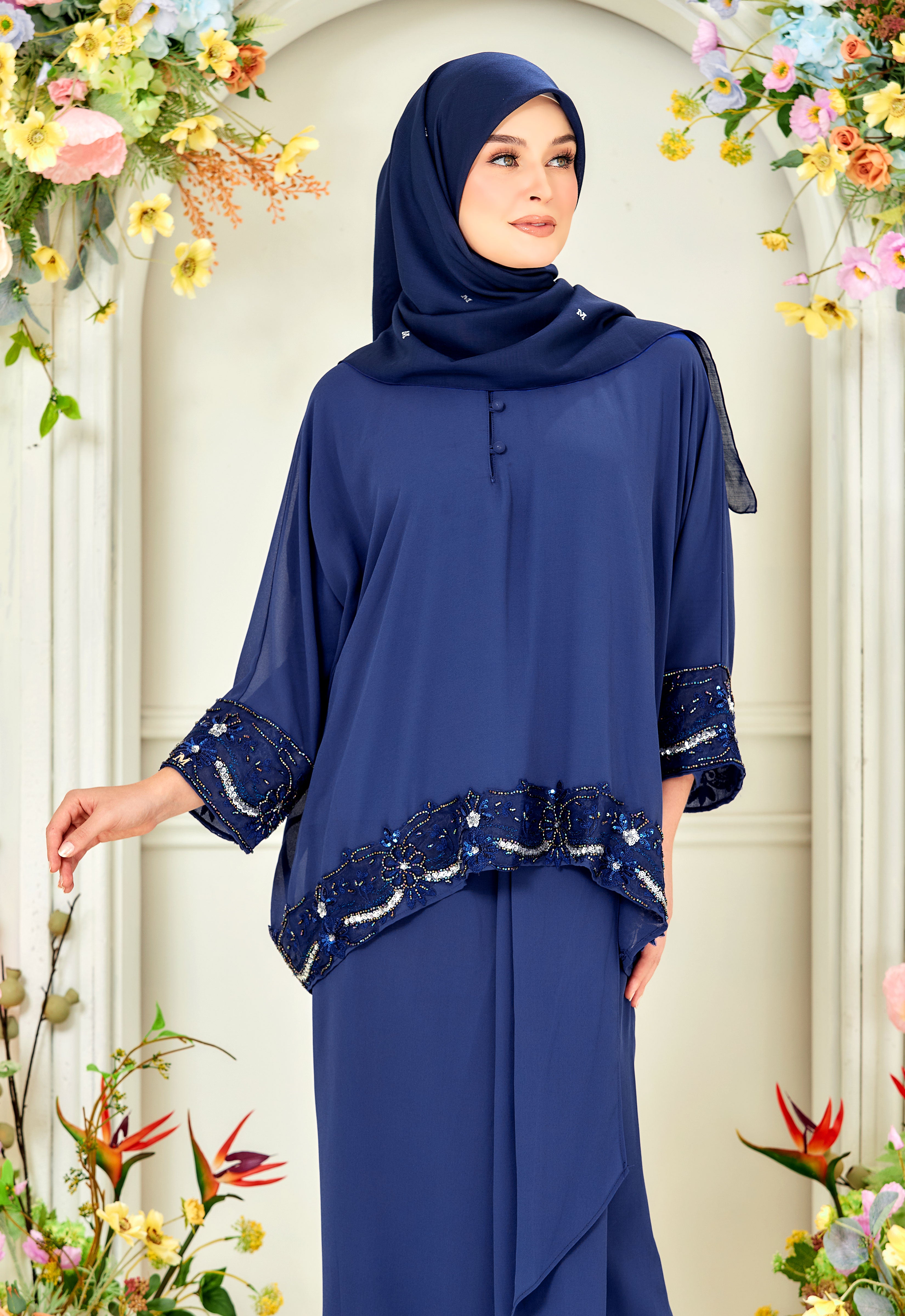 RANIA KAFTAN KURUNG - ROYAL BLUE