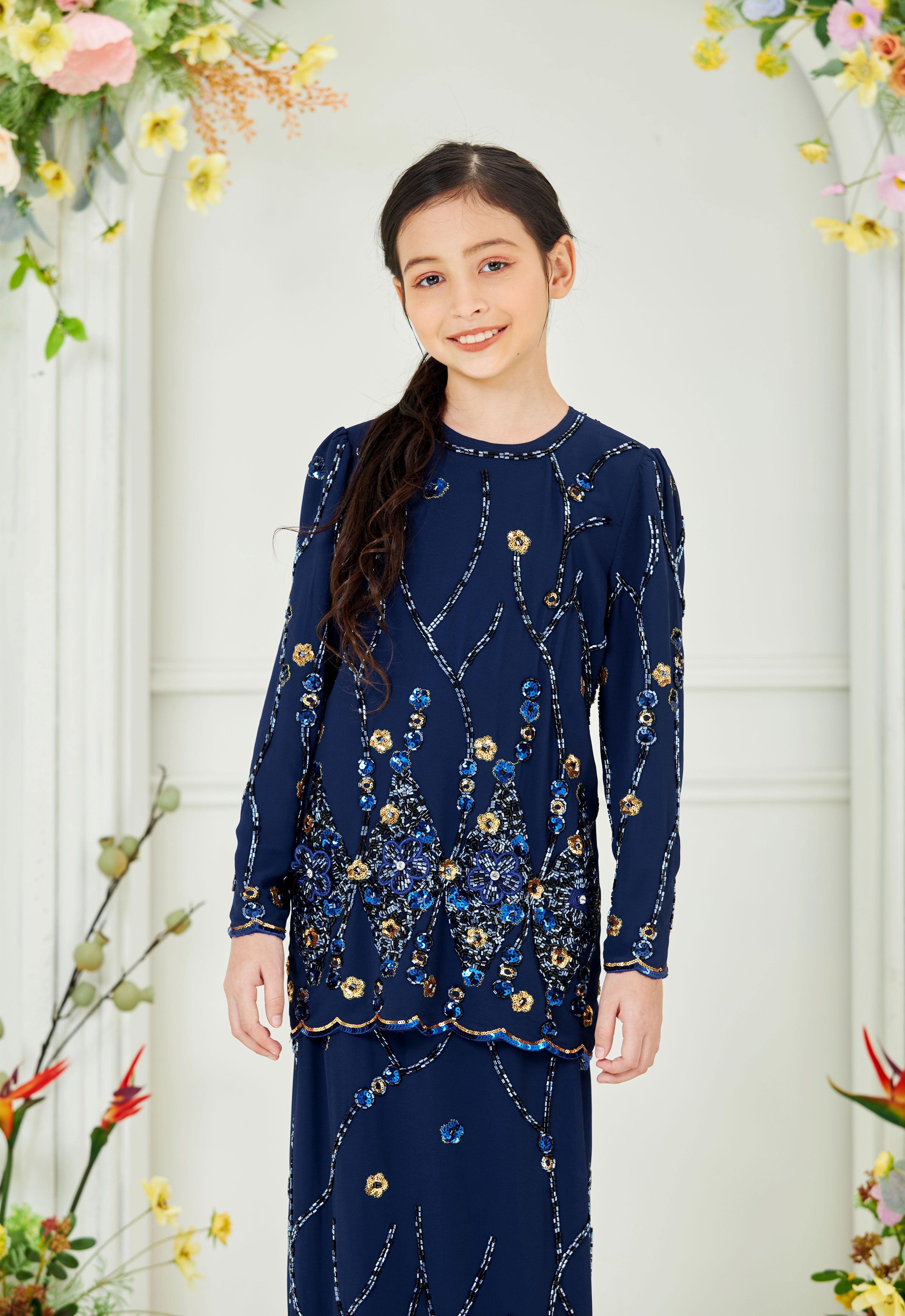 WAFIYAA SUPER LUXE KIDS KURUNG - BLUE