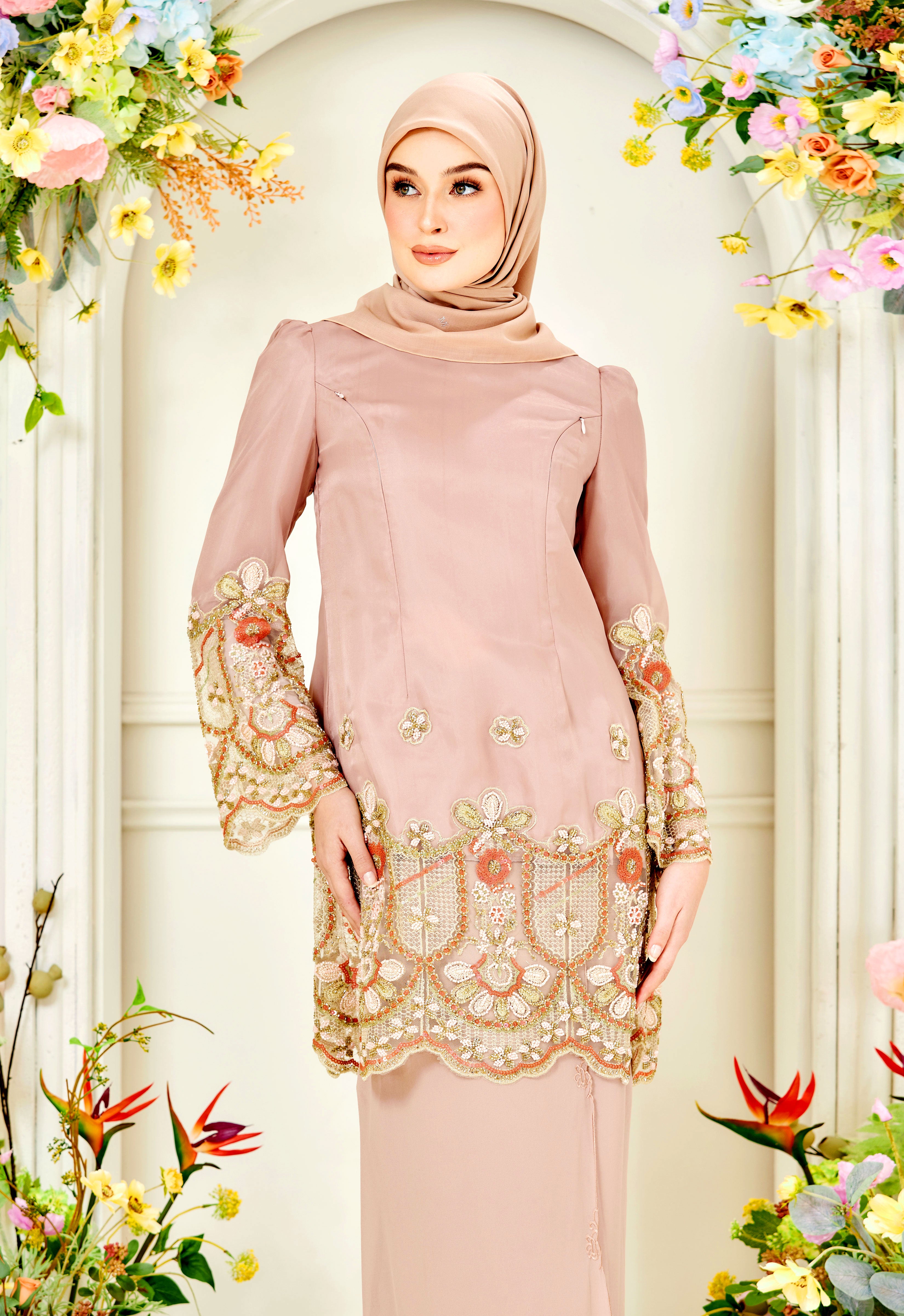 NOURA SUPER LUXE KURUNG - DUSTY ROSE
