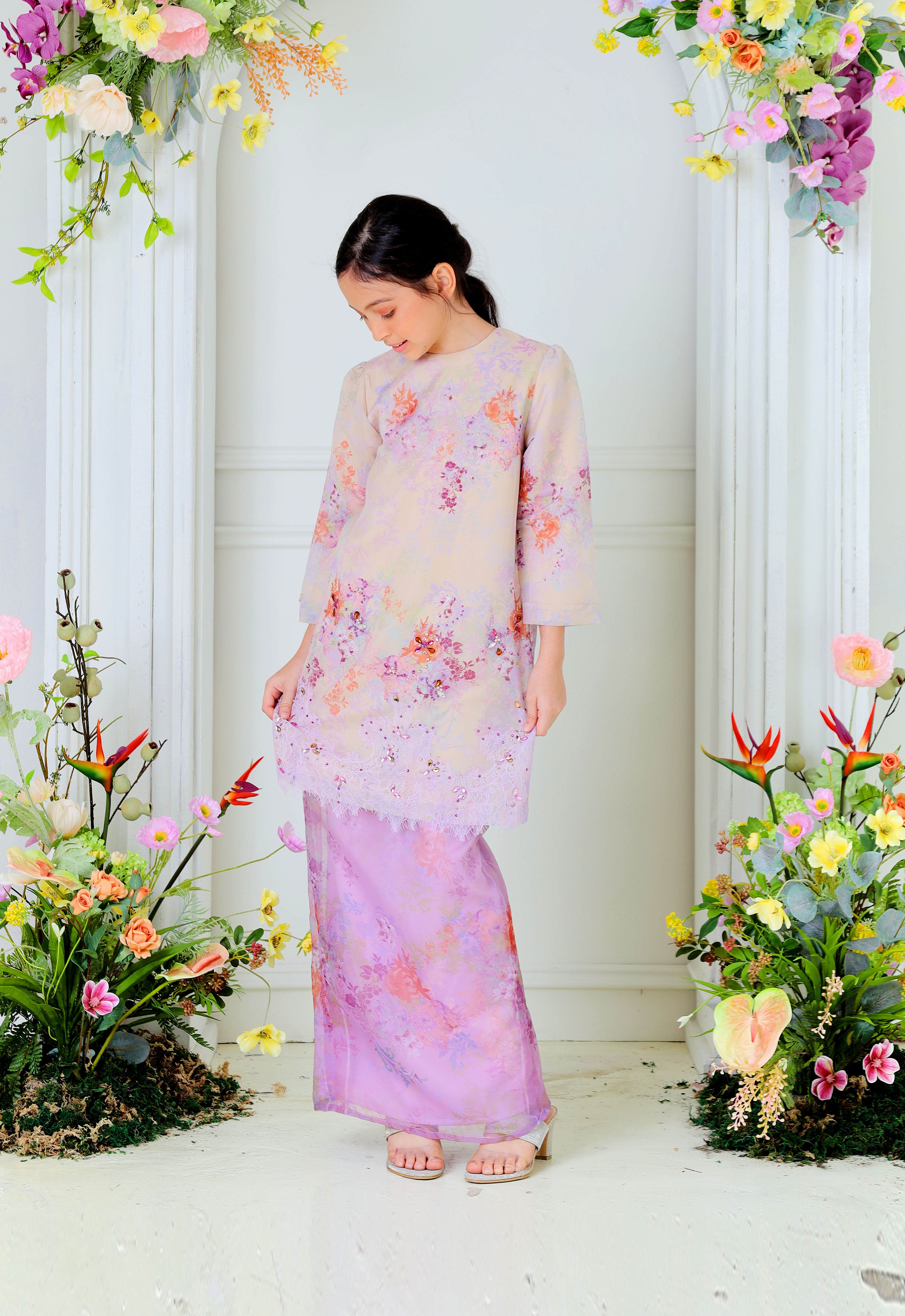 ROZELLA KIDS RIAW KURUNG - LILAC CREAM