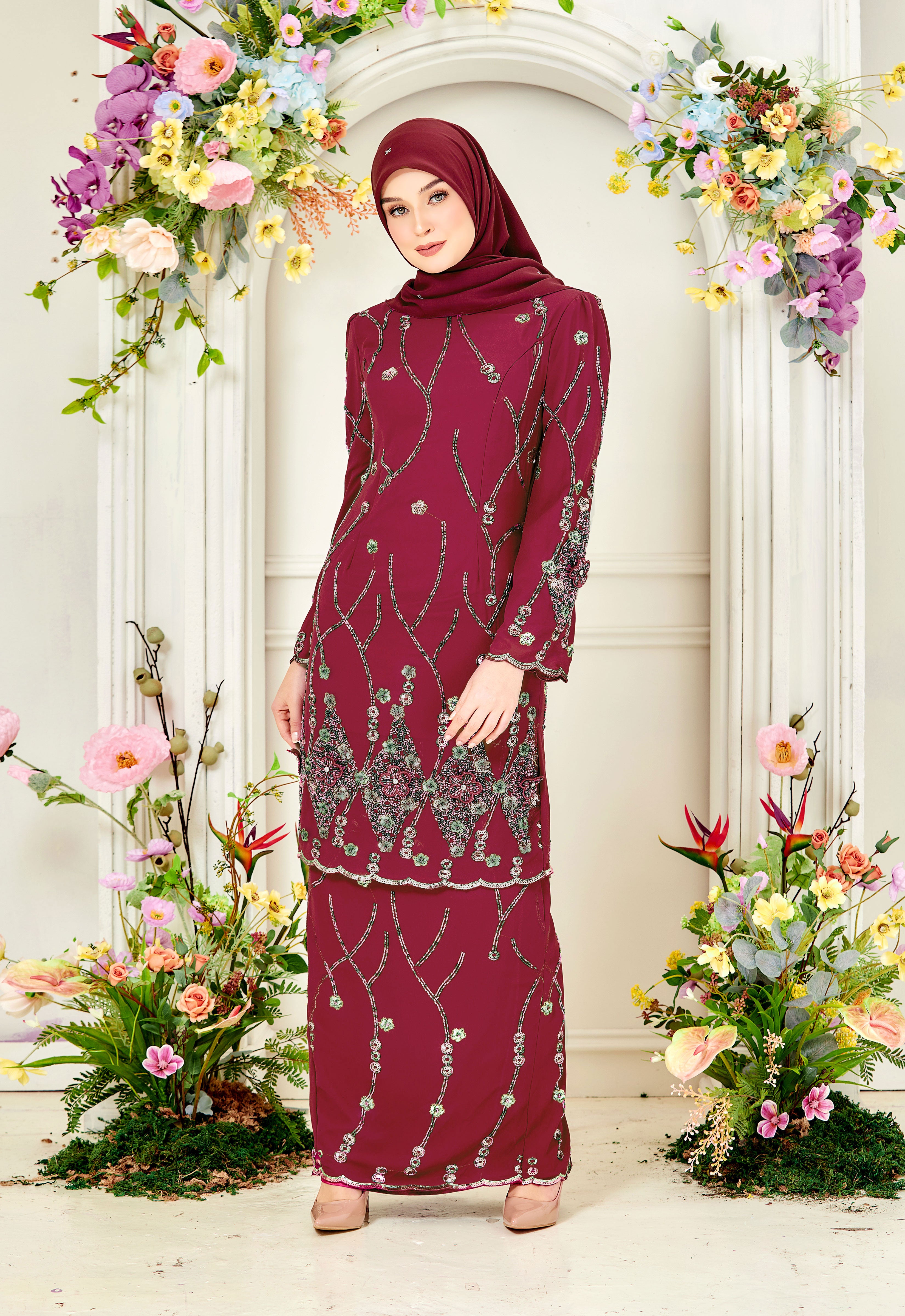 WAFIYAA SUPER LUXE KURUNG - MAGENTA
