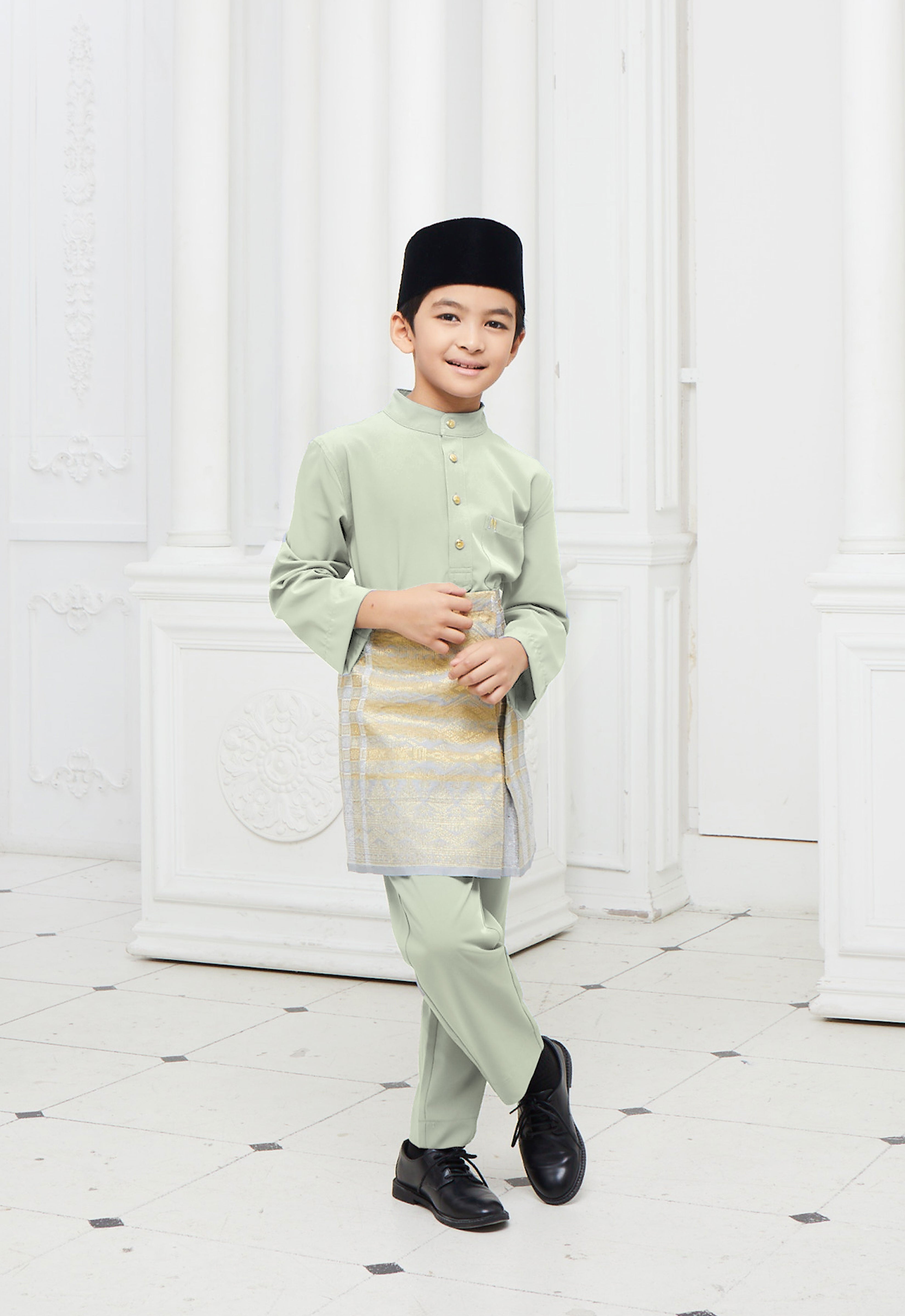 BAJU MELAYU KIDS - LIGHT GREEN