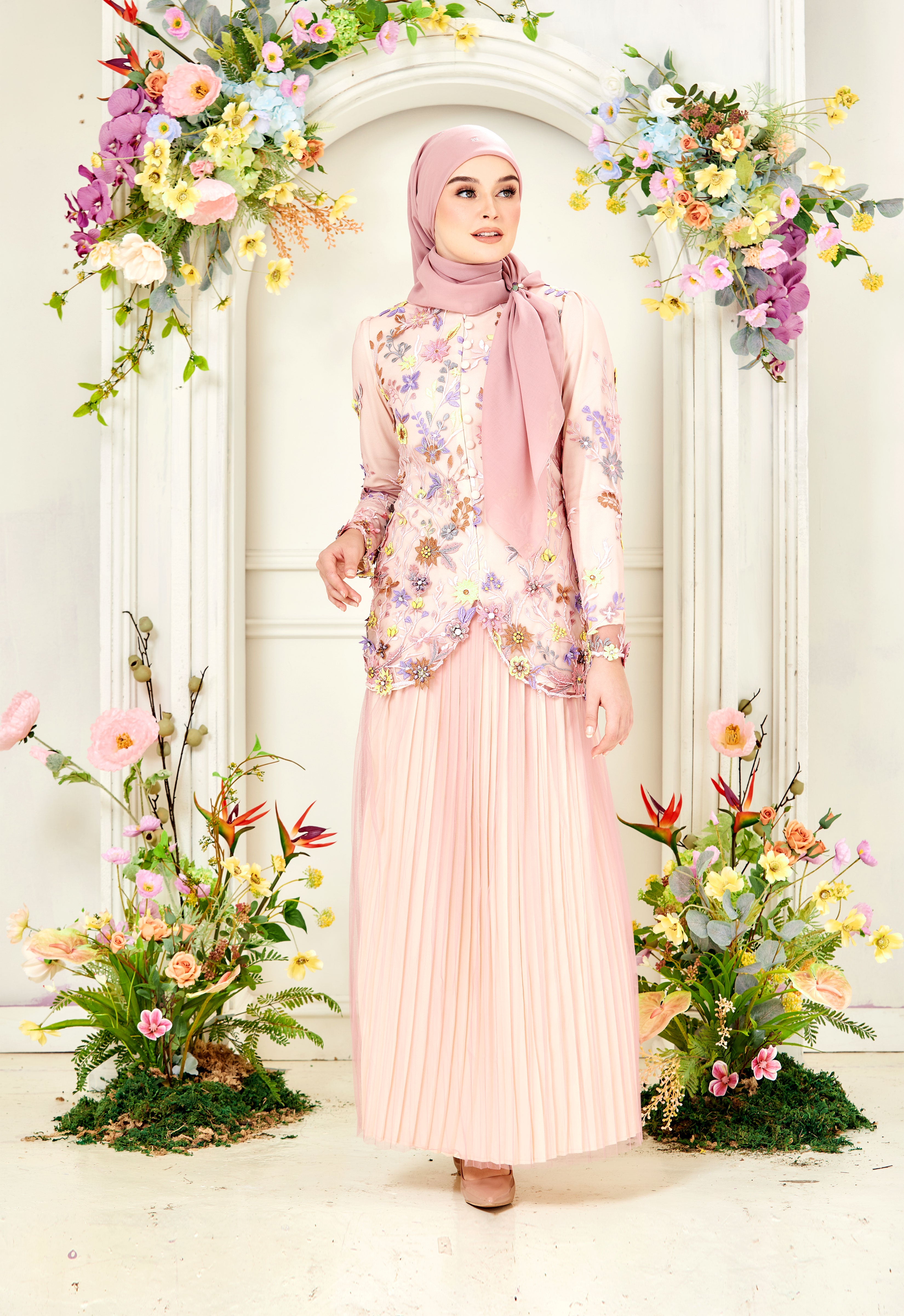 ELVINA LUXE MINI KURUNG - PINK