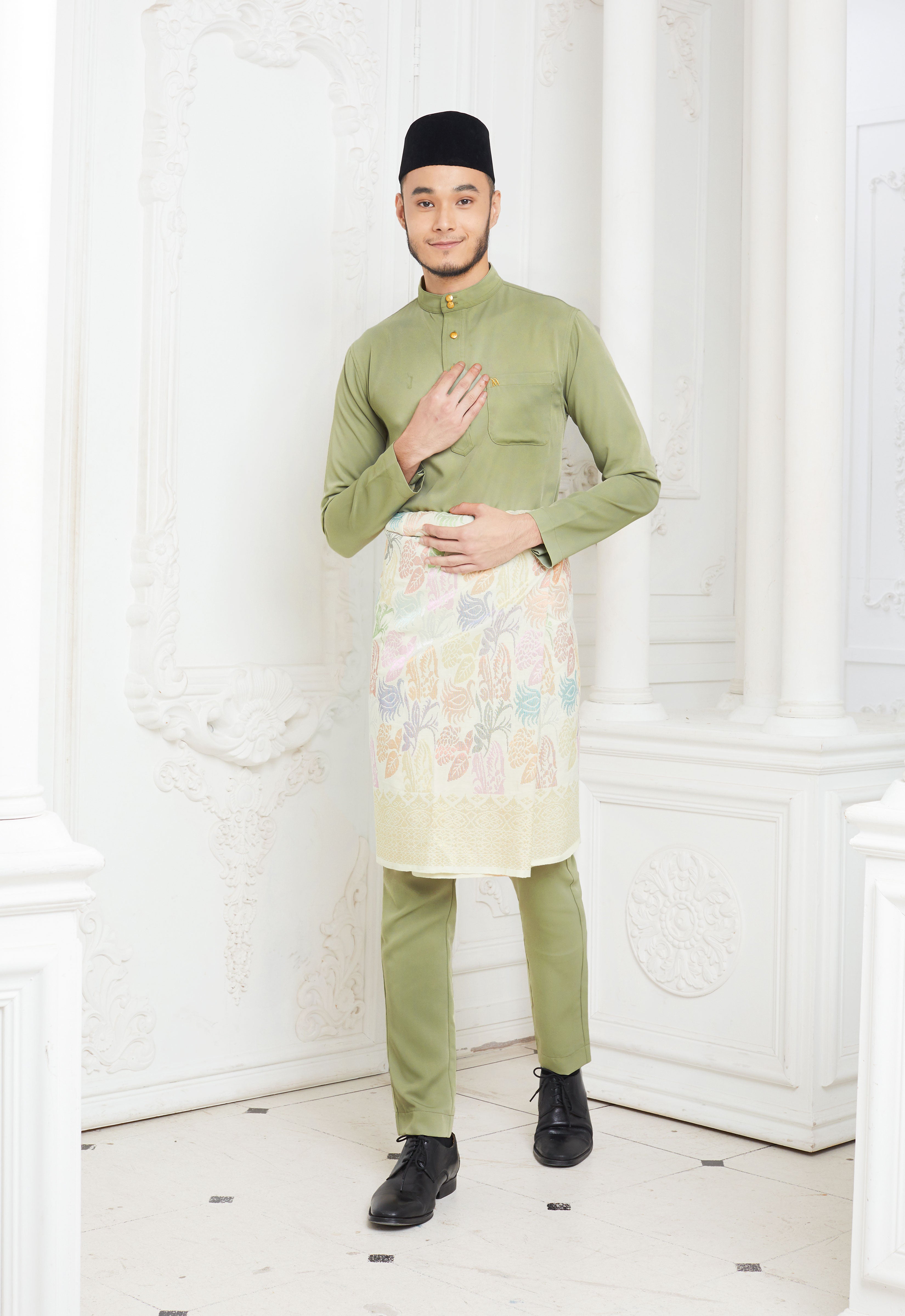 MINAZ MEN BAJU MELAYU - MOSS GREEN