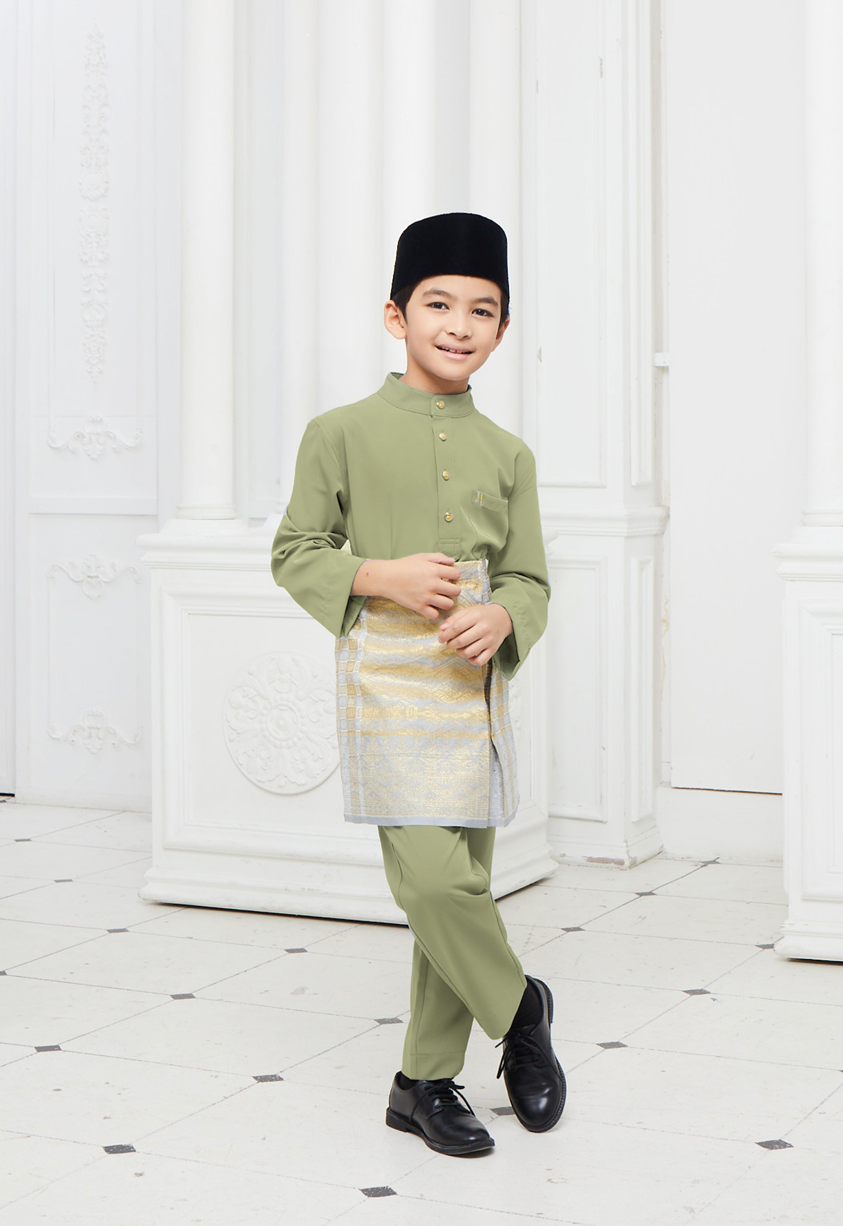 BAJU MELAYU KIDS - MOSS GREEN