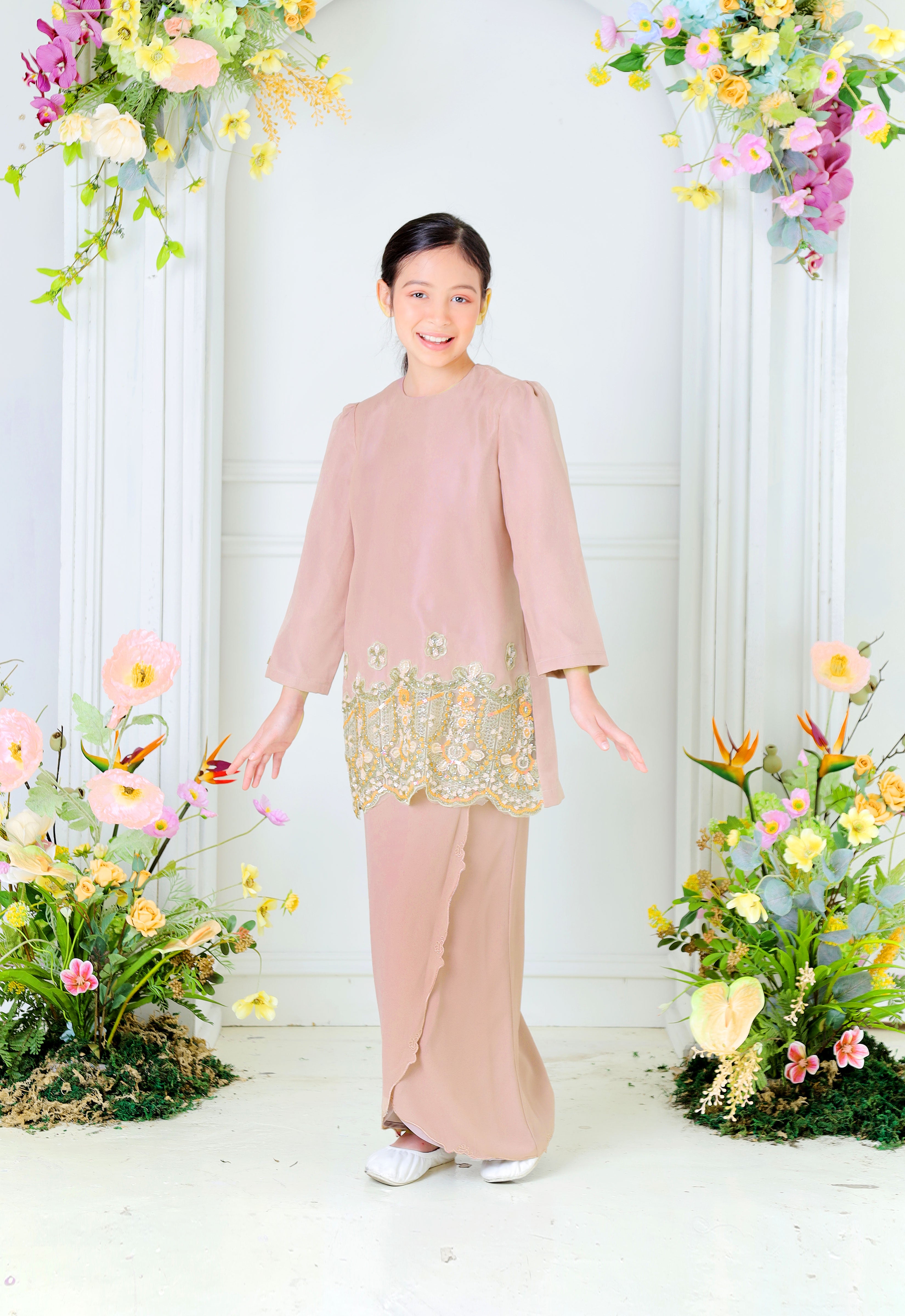 NOURA SUPER LUXE KIDS KURUNG - DUSTY ROSE