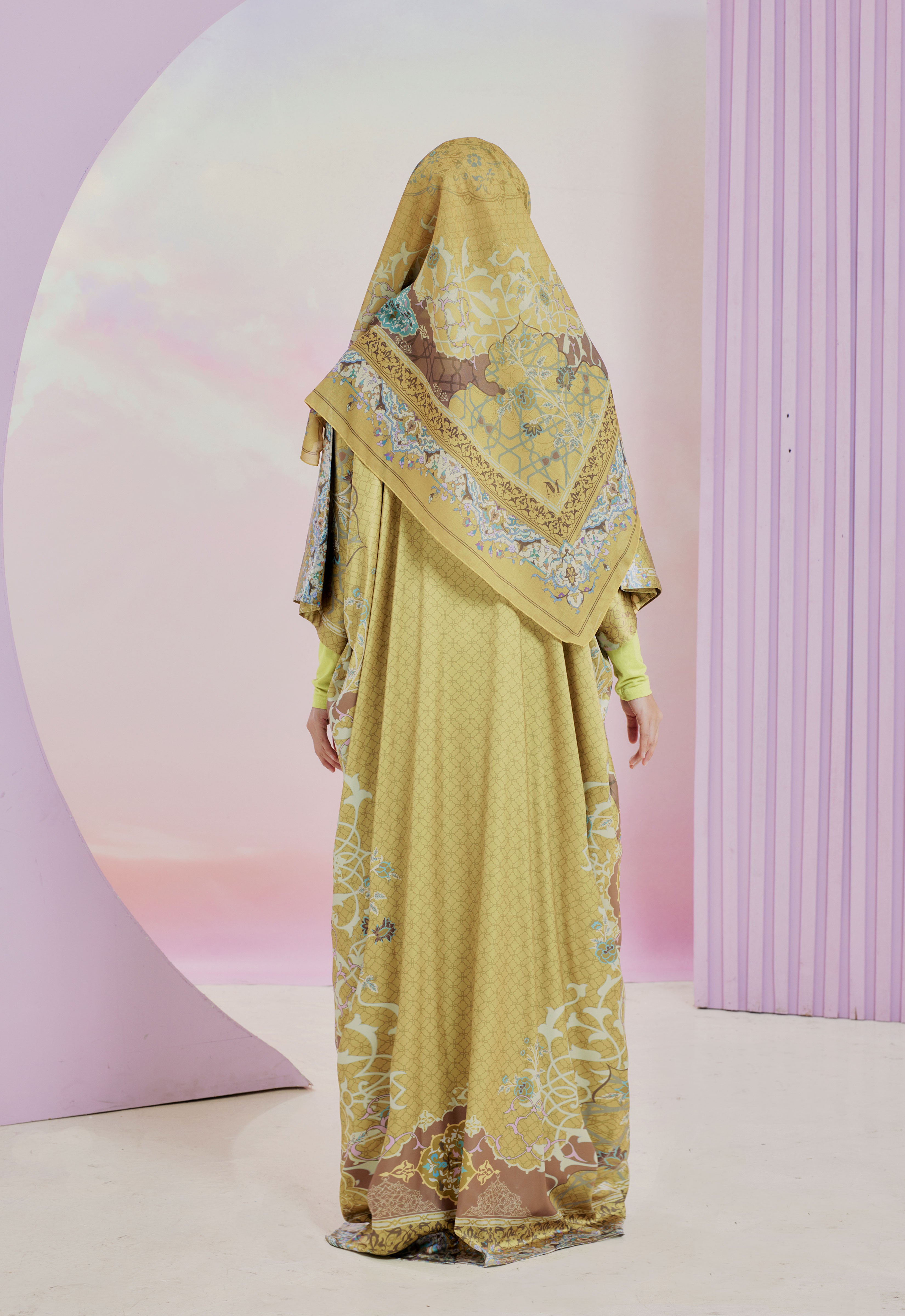 HARAMAIN ABAYA - OLIVE YELLOW