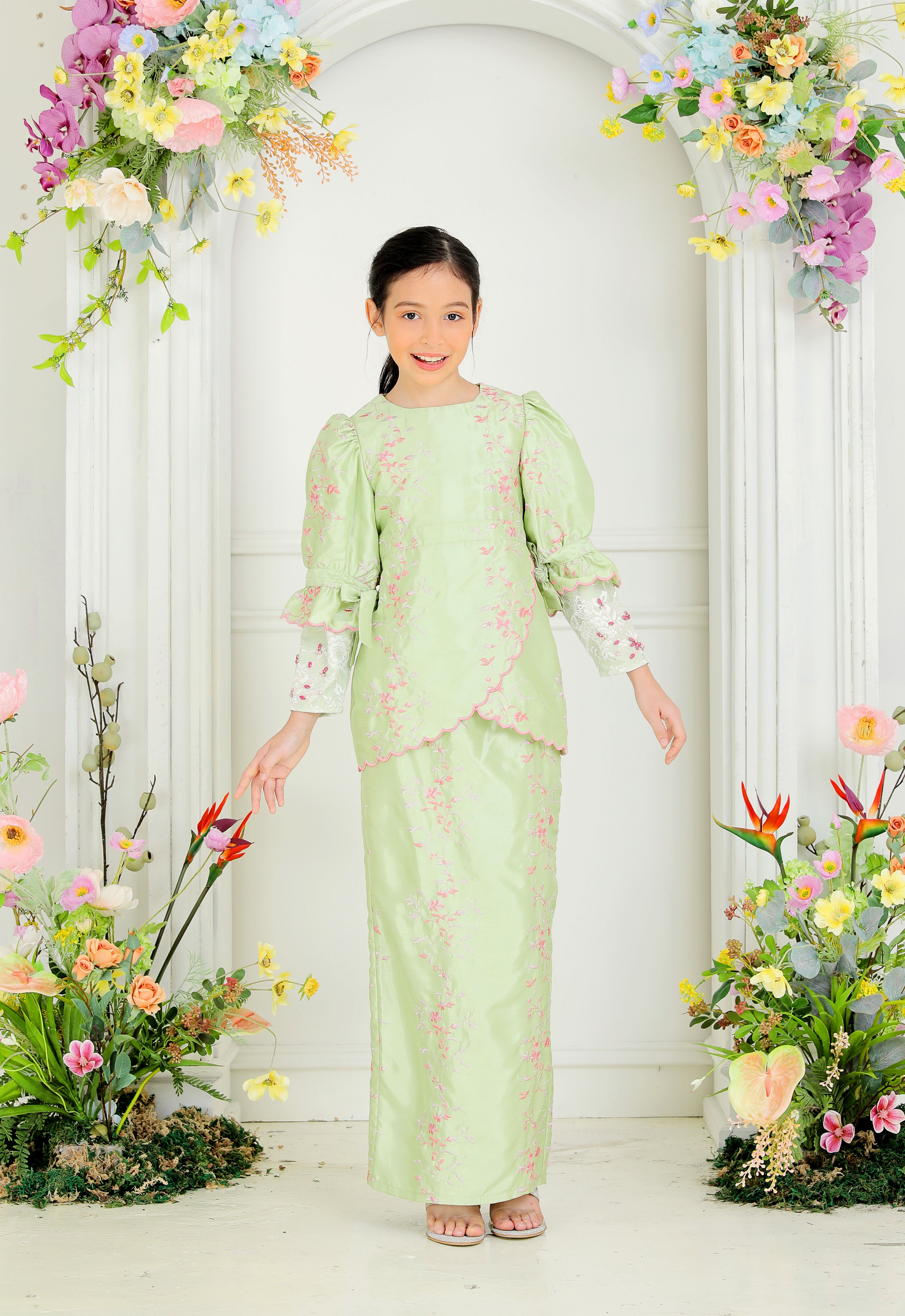 RABECCA LUXE KIDS KURUNG - GREEN PINK