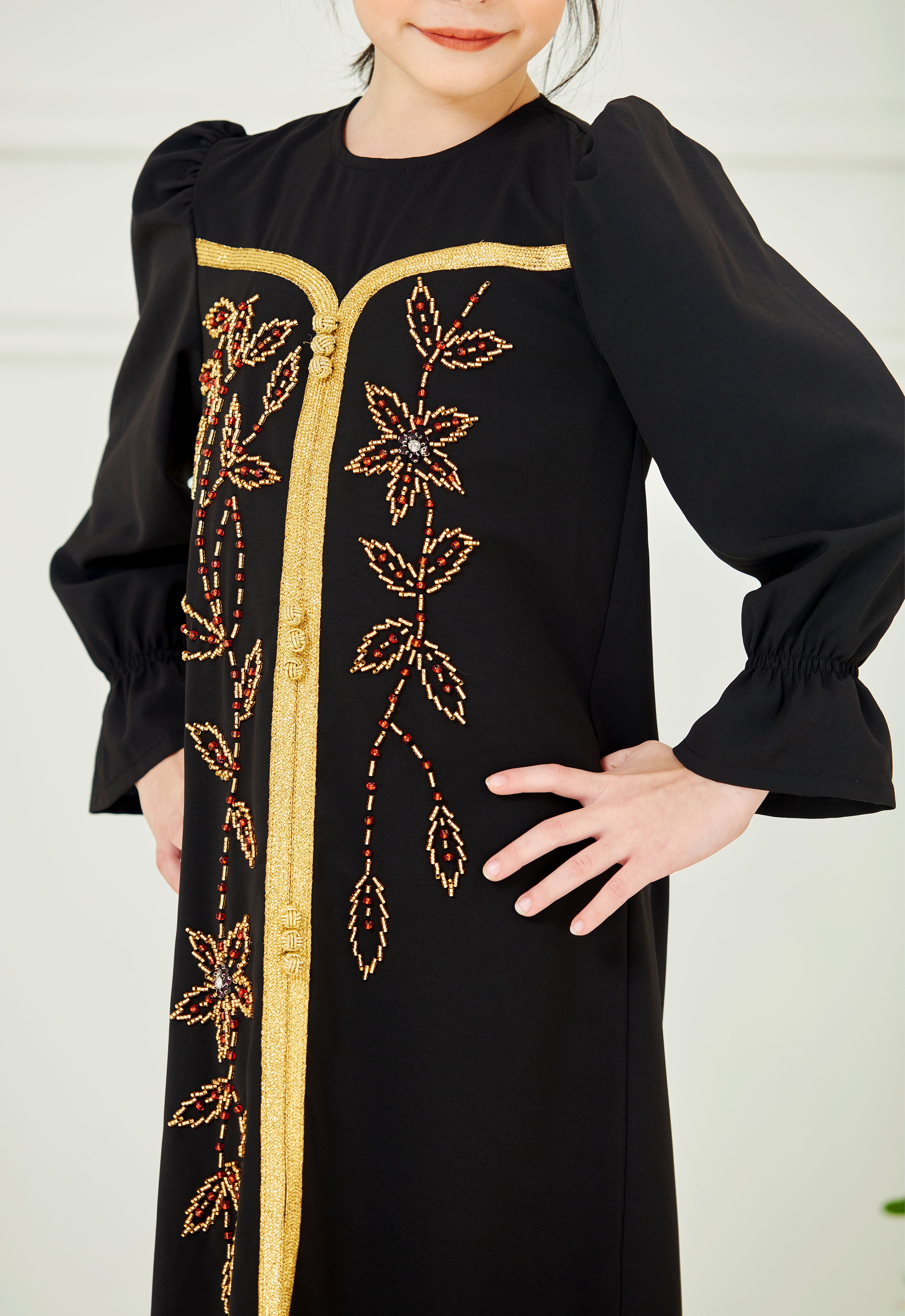 HUMAYRA KIDS ABAYA - BLACK