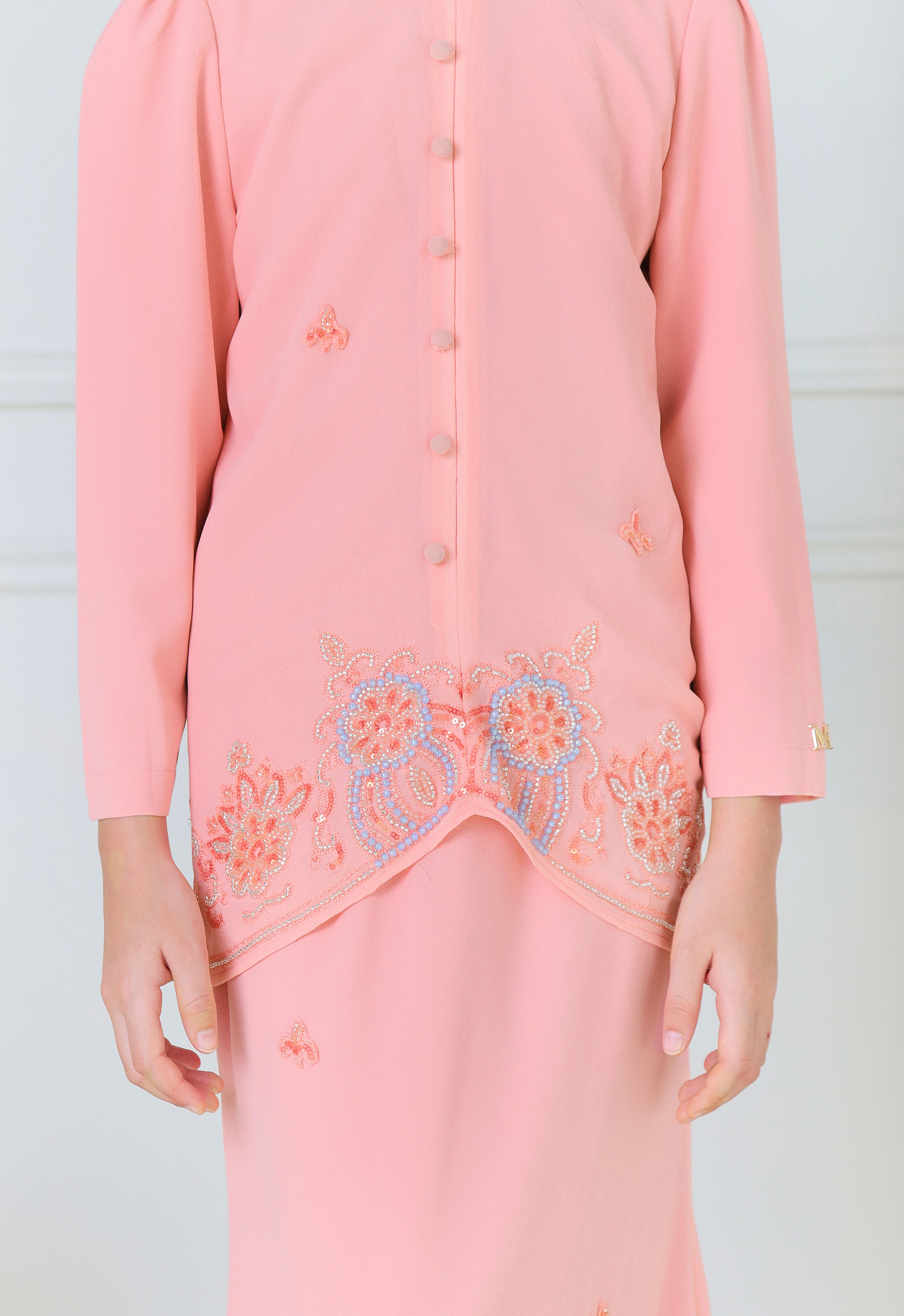 ARYA LUXE KIDS MINI KEBAYA - PEACH PEARL