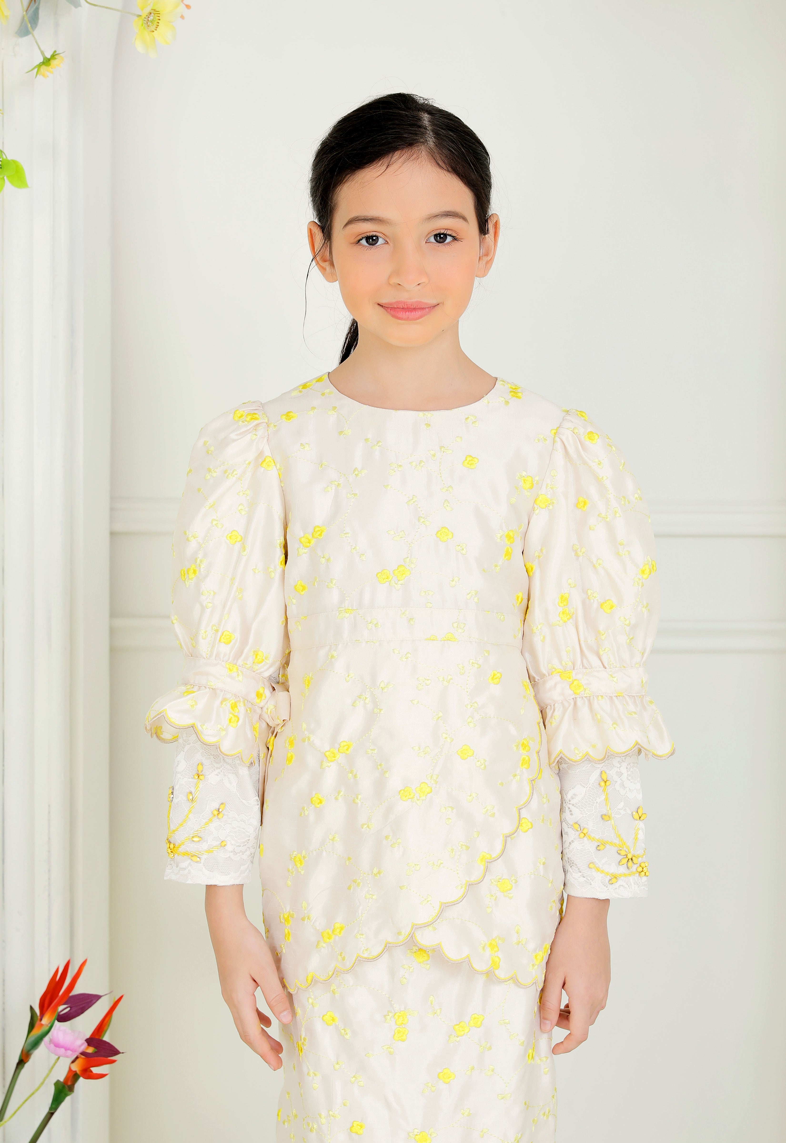 BELINDA LUXE KIDS KURUNG - CREAM YELLOW