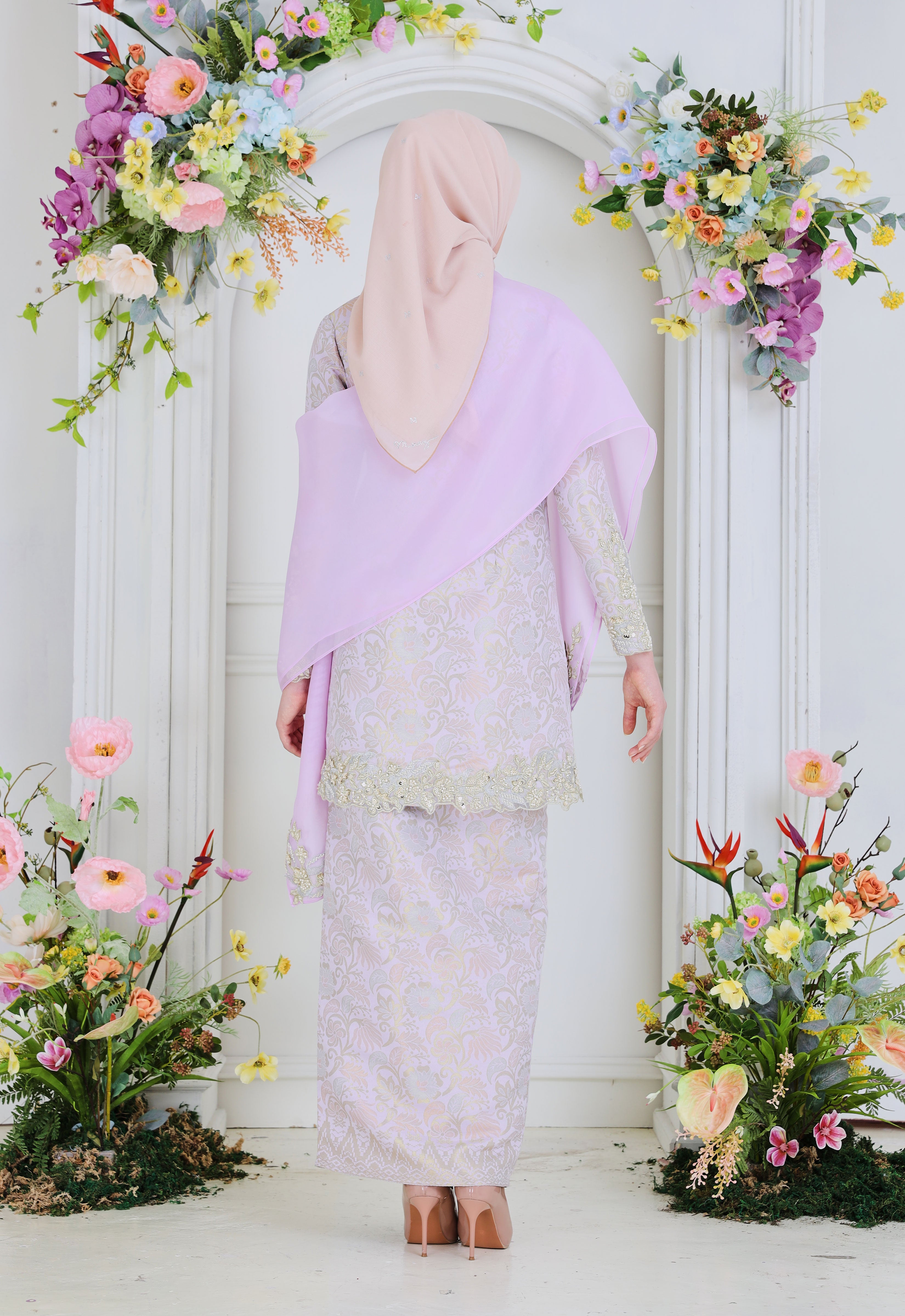 CHE AZIZAH LUXE KEBAYA - PURPLE GREEN